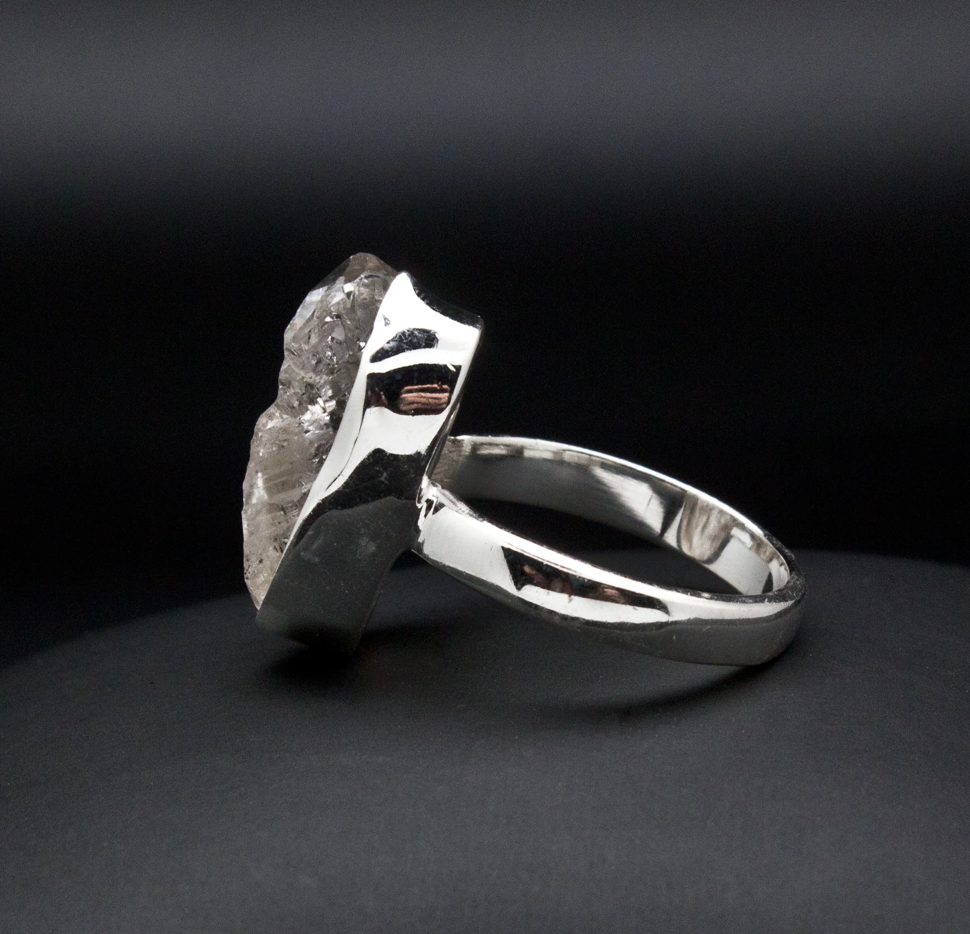 Sterling Silver Herkimer Diamond Ring Size 7 - Image 3