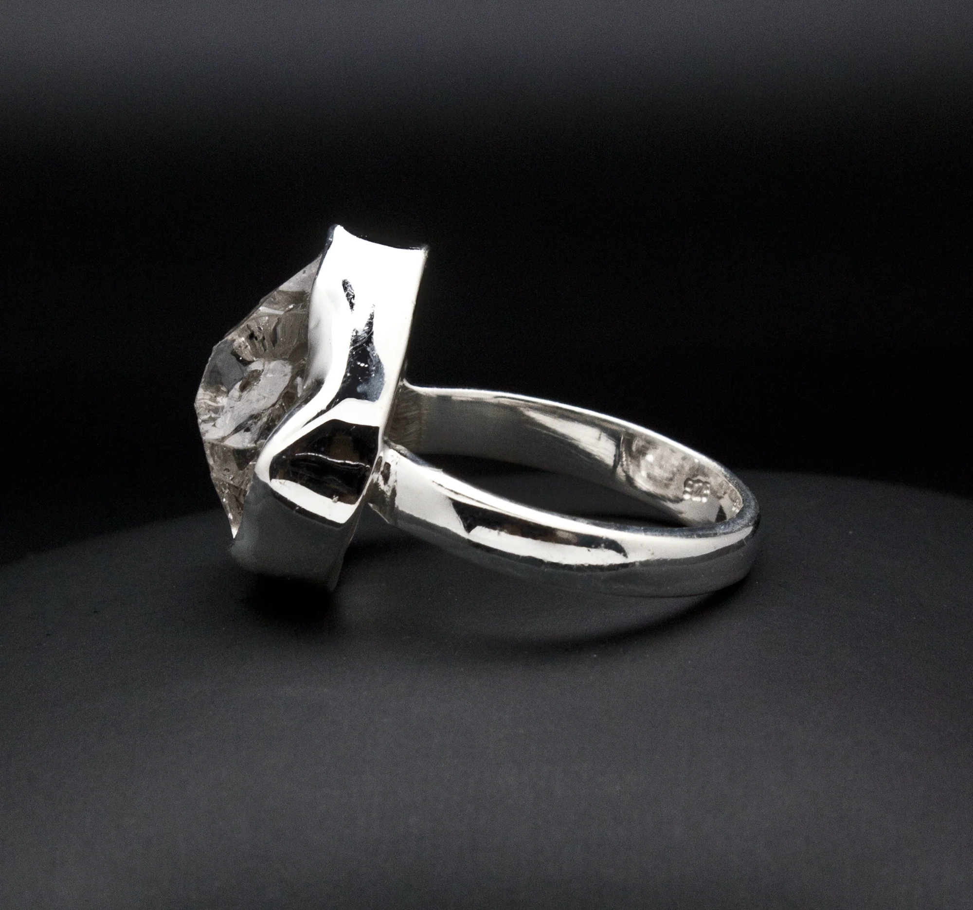 Sterling Silver Herkimer Diamond Ring Size 7 - Image 3