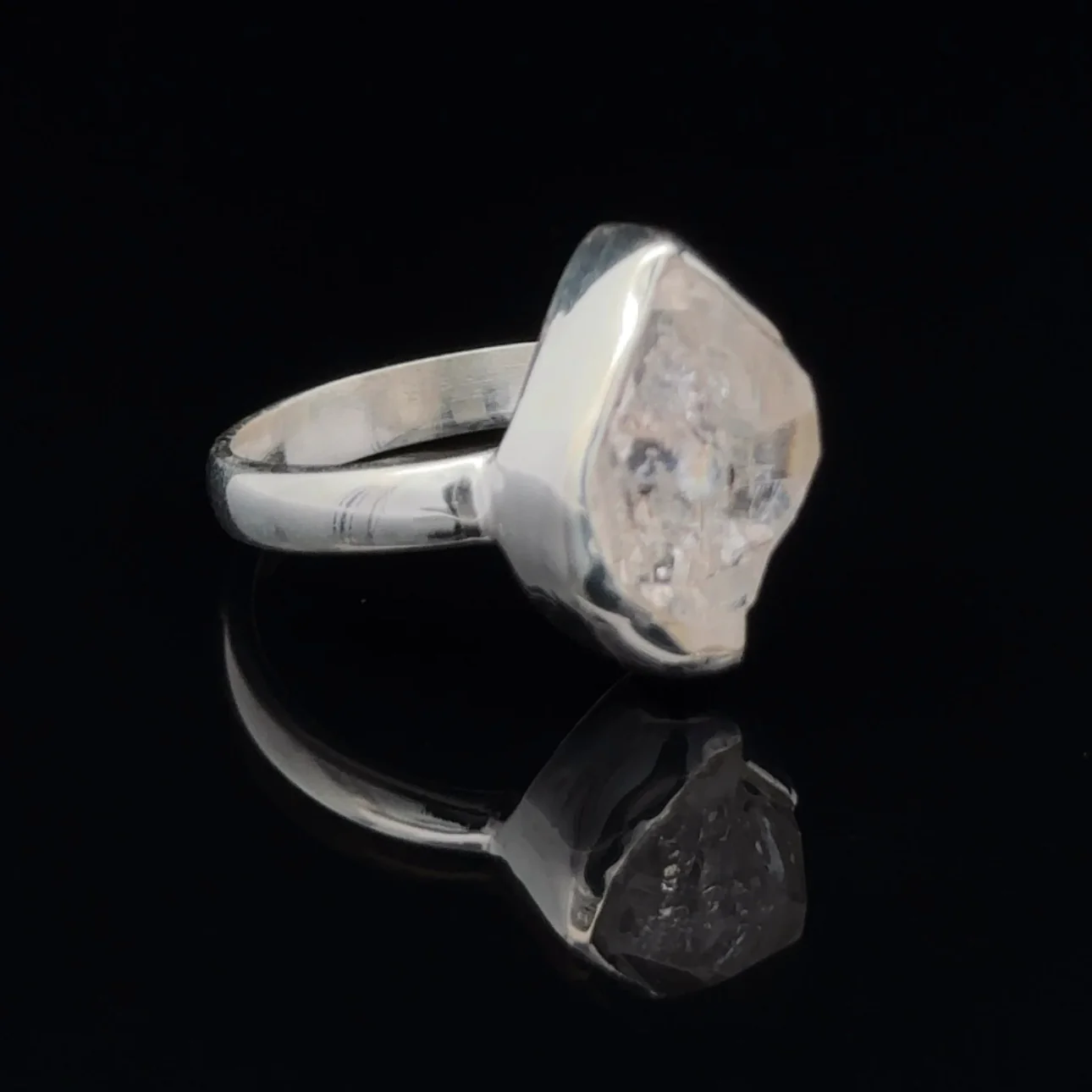 Sterling Silver Herkimer Diamond Ring Size 7 - Image 2