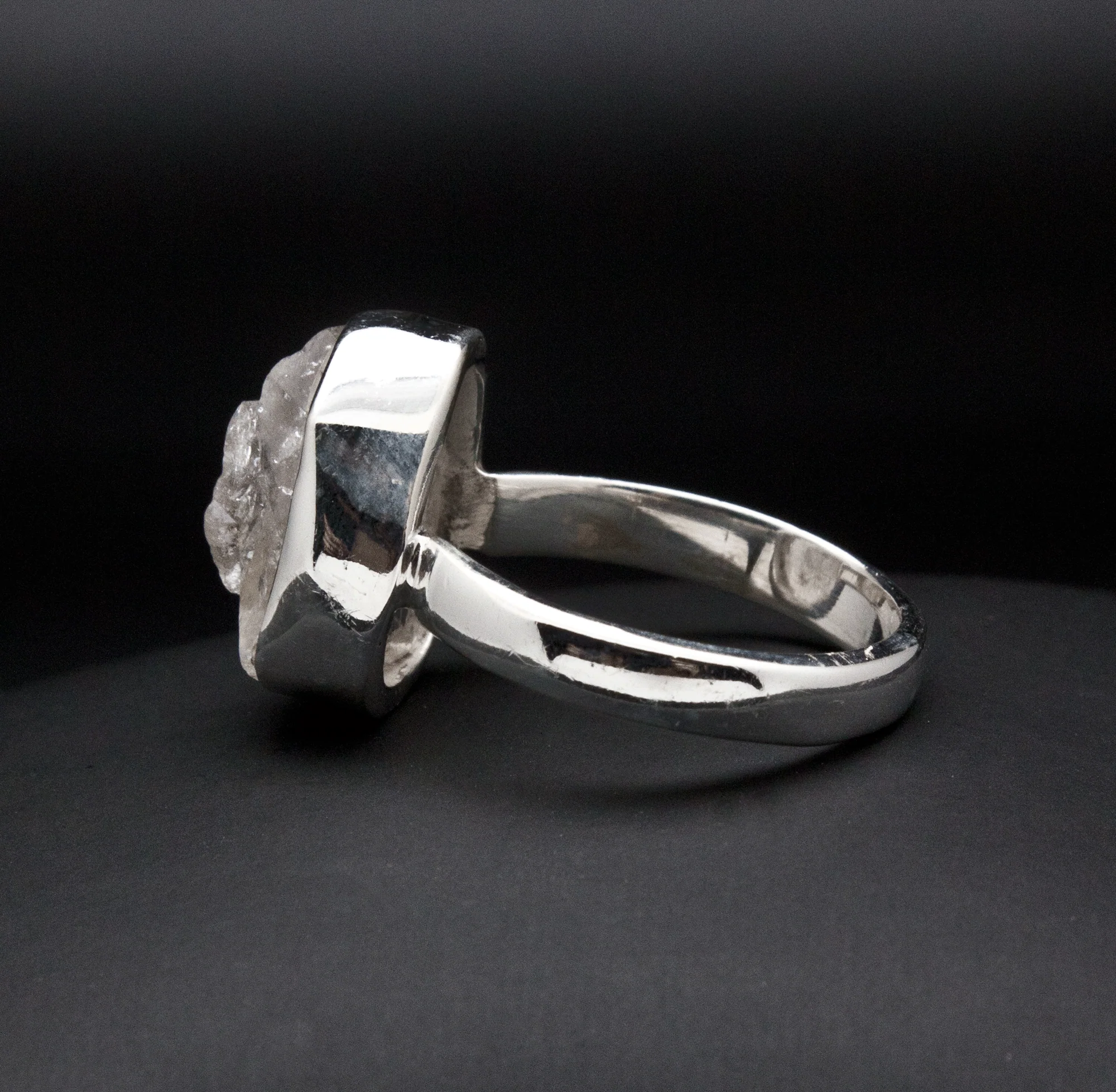Sterling Silver Herkimer Diamond Ring Size 7 - Image 3