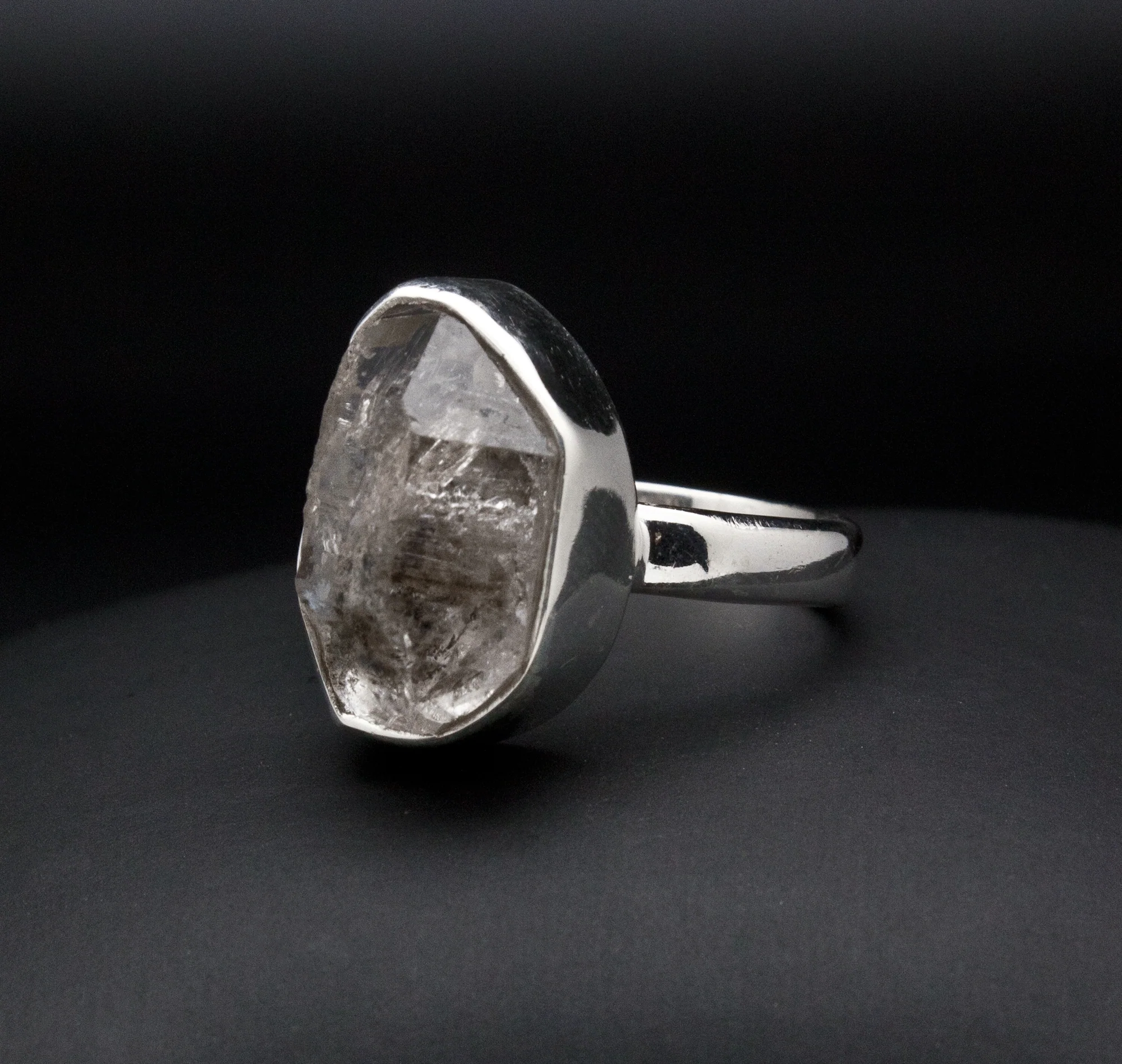 Sterling Silver Herkimer Diamond Ring Size 7 - Image 2