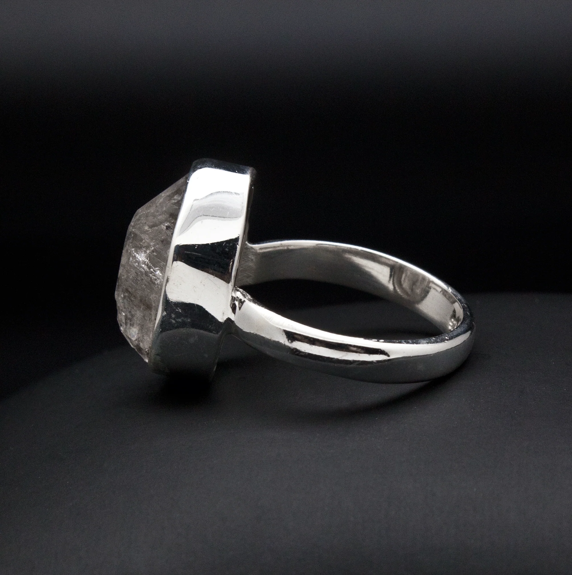 Sterling Silver Herkimer Diamond Ring Size 7 - Image 3