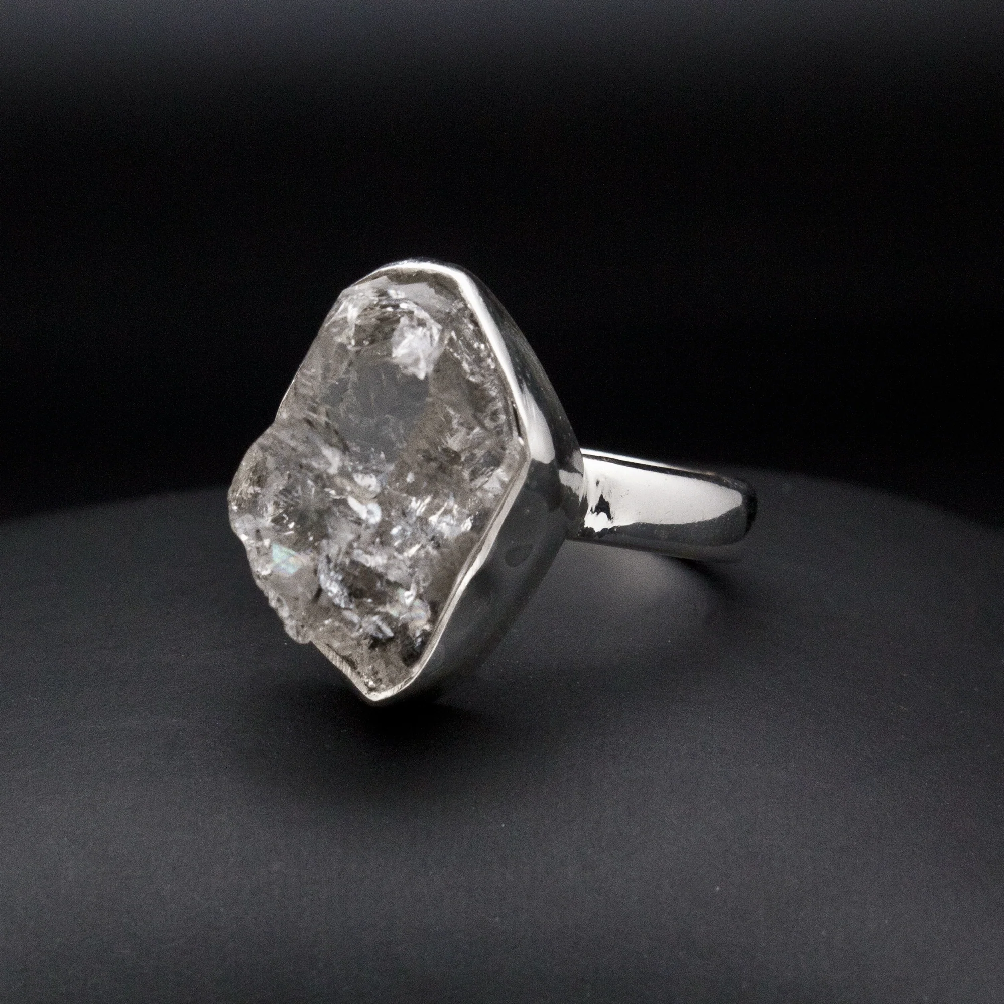 Sterling Silver Herkimer Diamond Ring Size 8 - Image 2