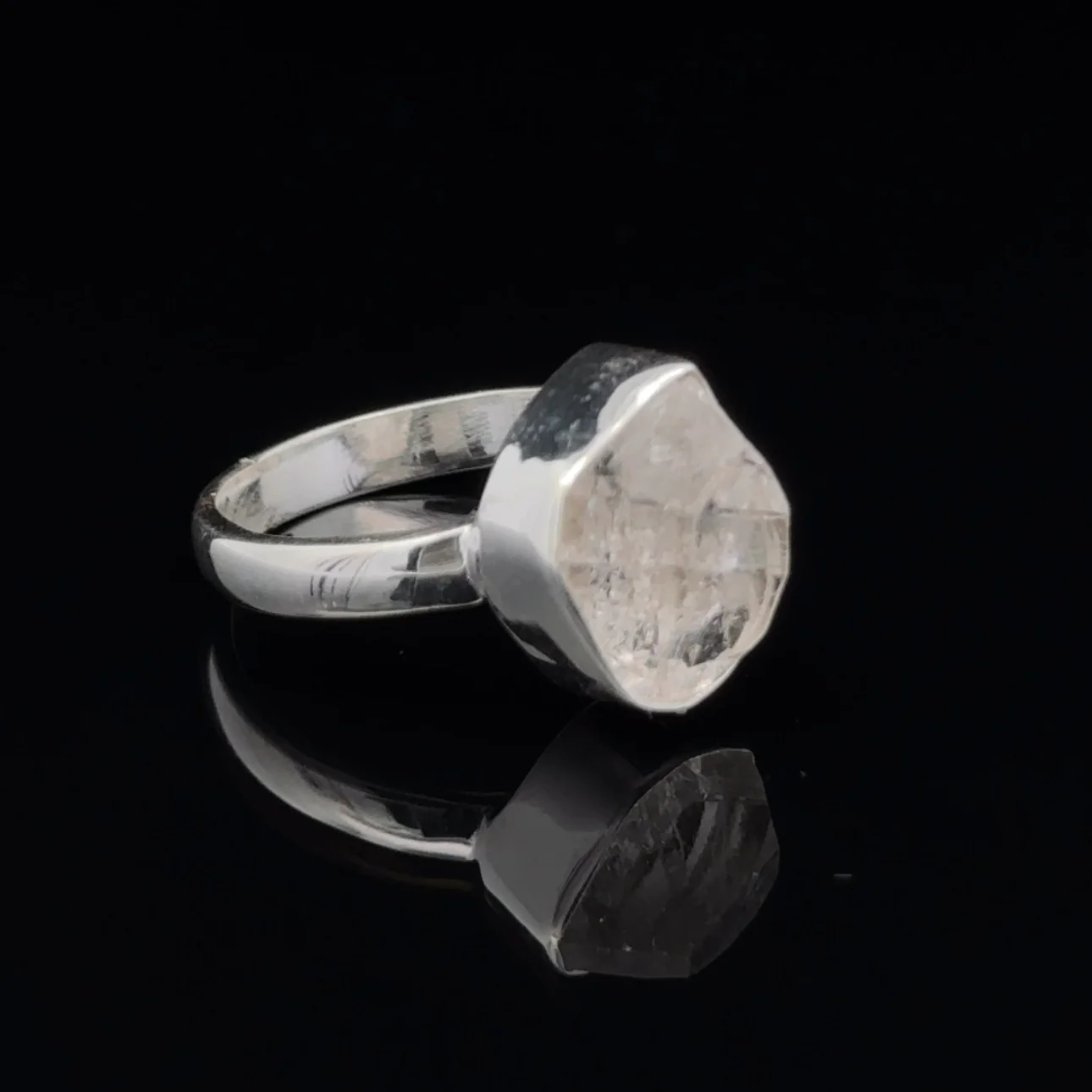Sterling Silver Herkimer Diamond Ring Size 7 - Image 2