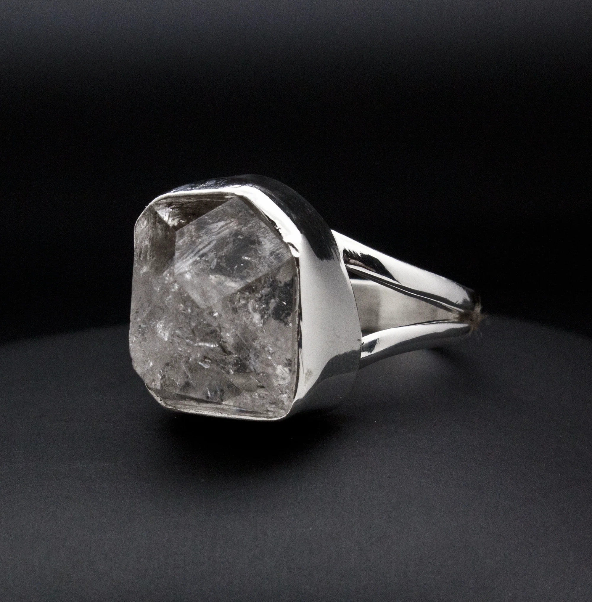 Sterling Silver Herkimer Diamond Ring Size 8 - Image 2