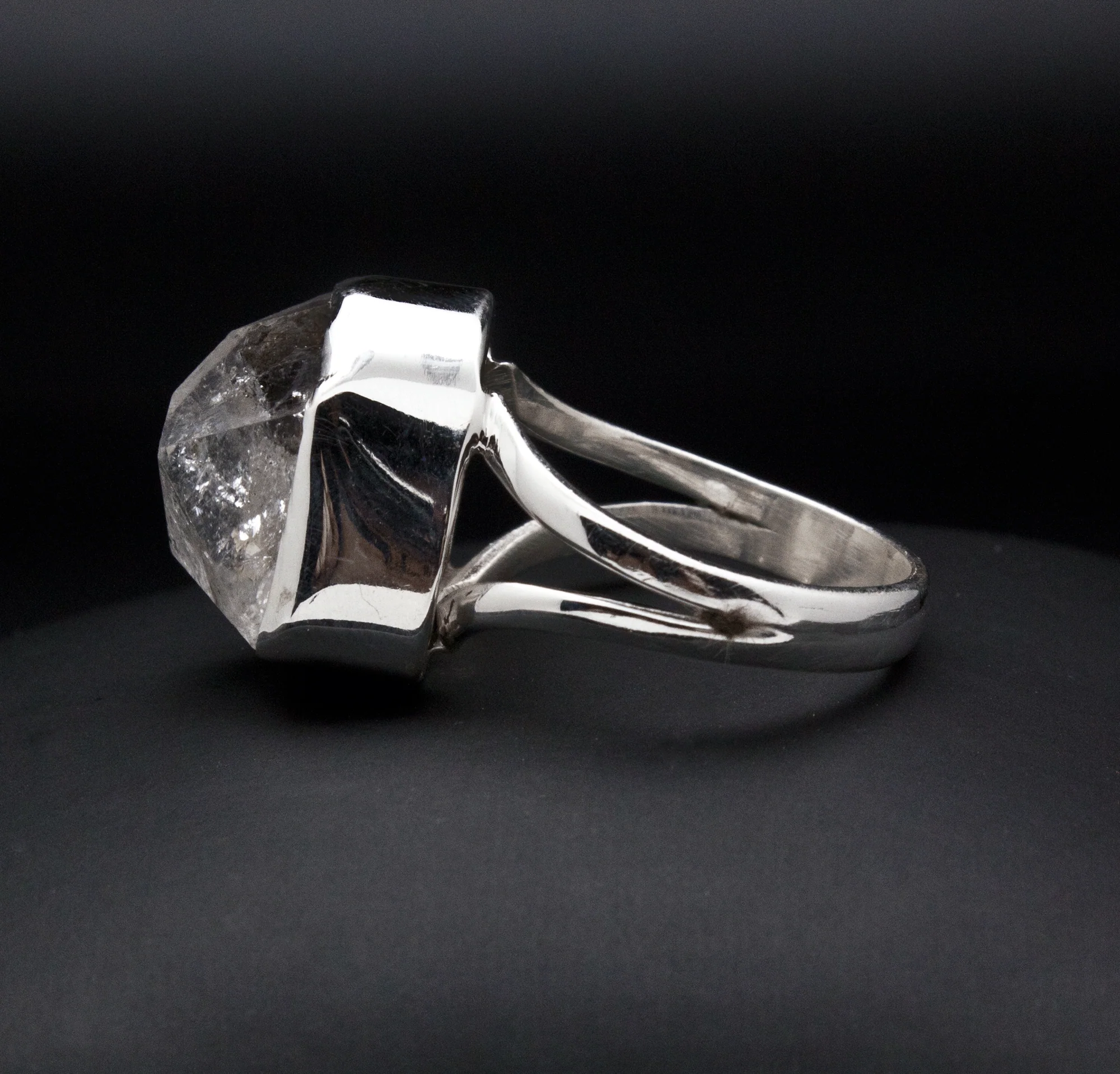 Sterling Silver Herkimer Diamond Ring Size 8 - Image 3