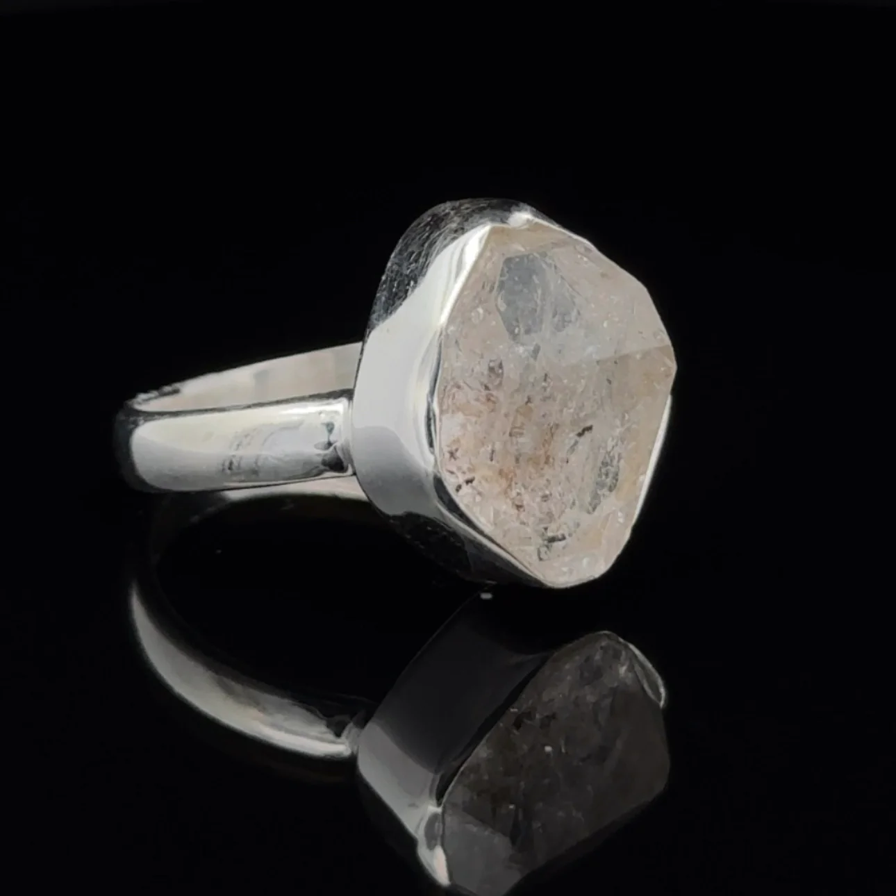 Sterling Silver Herkimer Diamond Ring Size 7 - Image 2