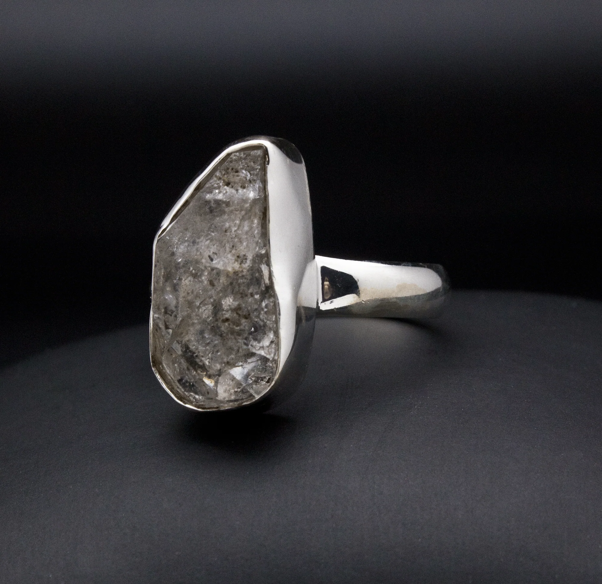 Sterling Silver Herkimer Diamond Ring Size 10 - Image 2