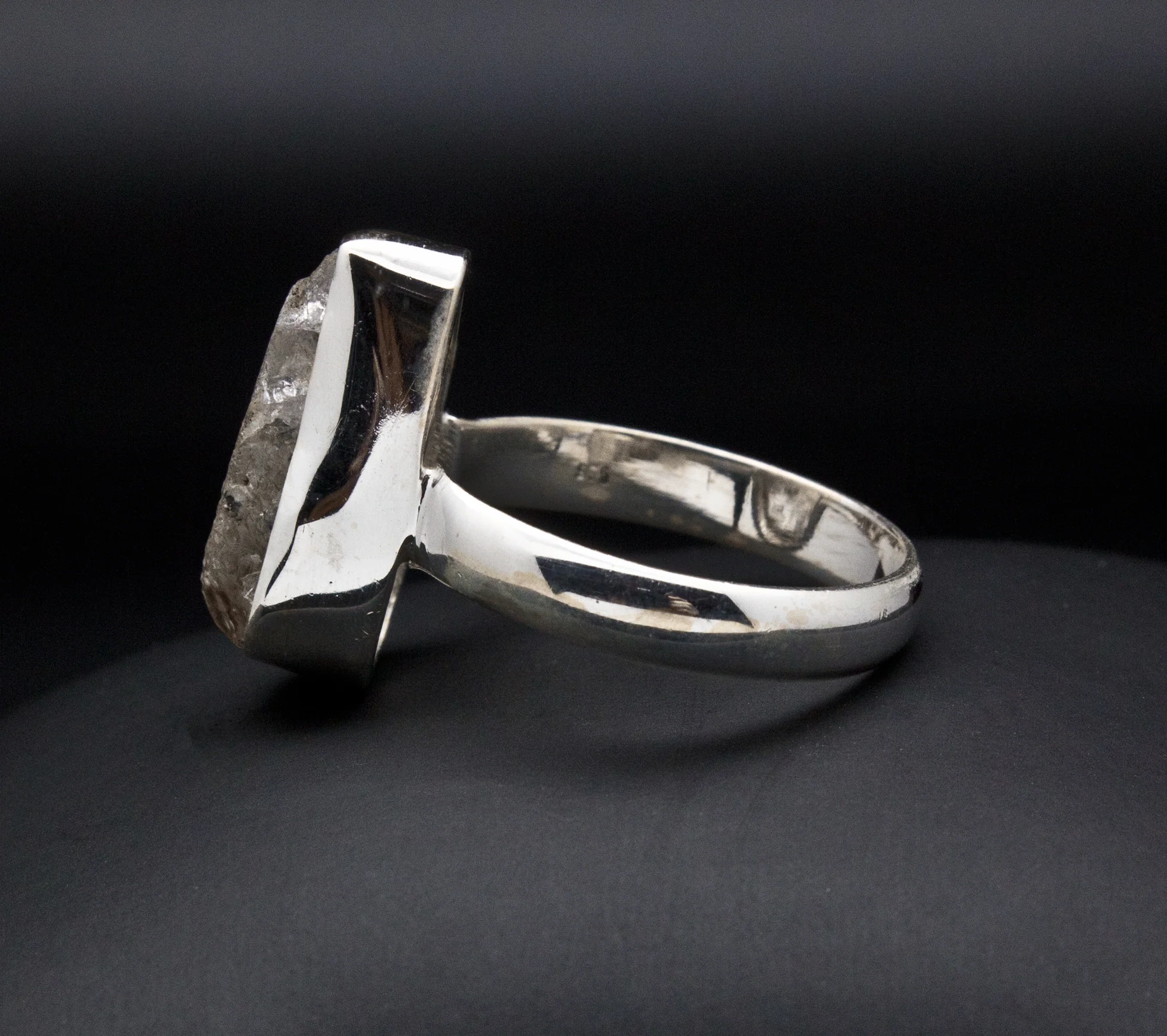 Sterling Silver Herkimer Diamond Ring Size 10 - Image 3