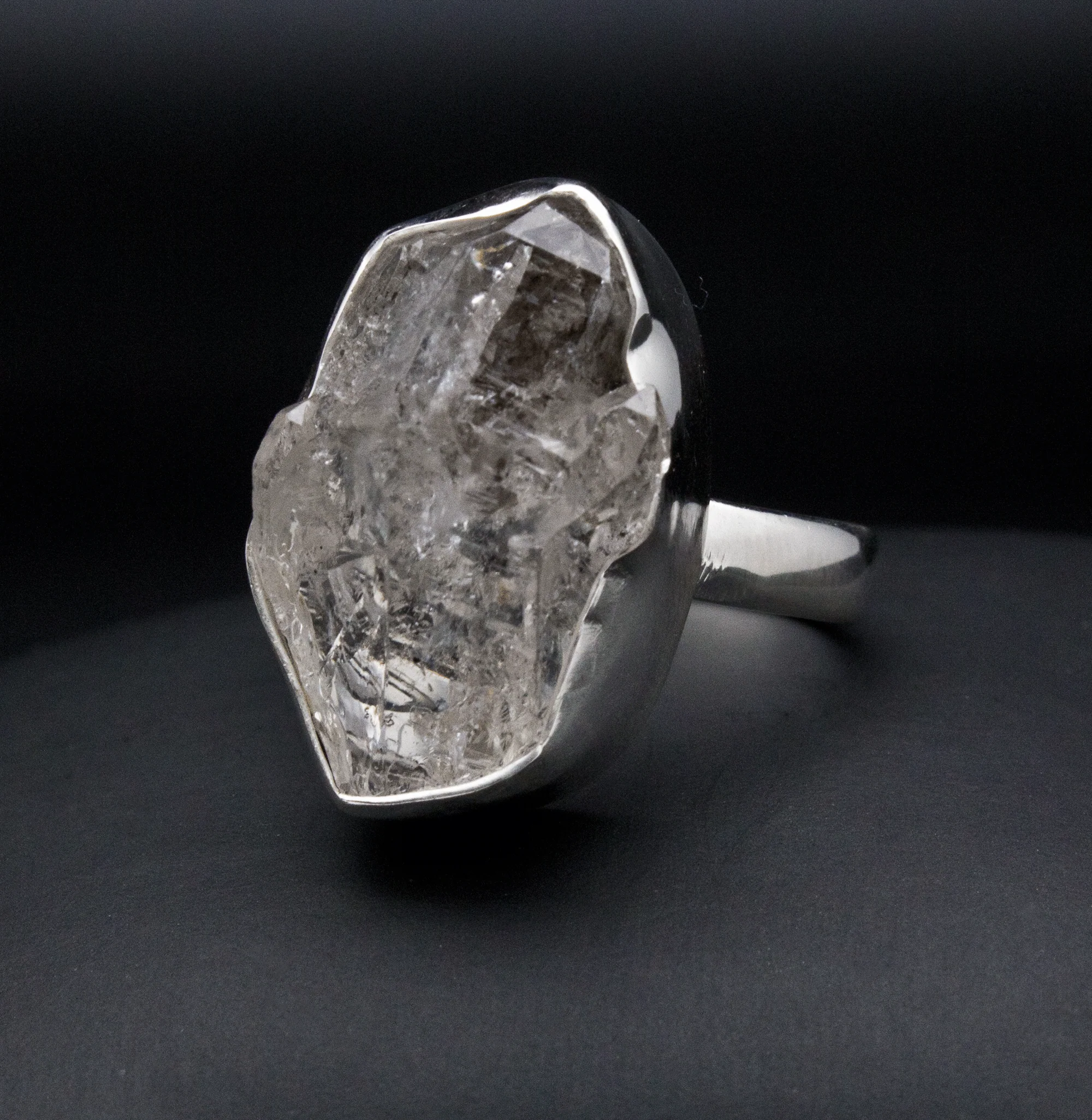 Sterling Silver Herkimer Diamond Ring Size 10 - Image 2