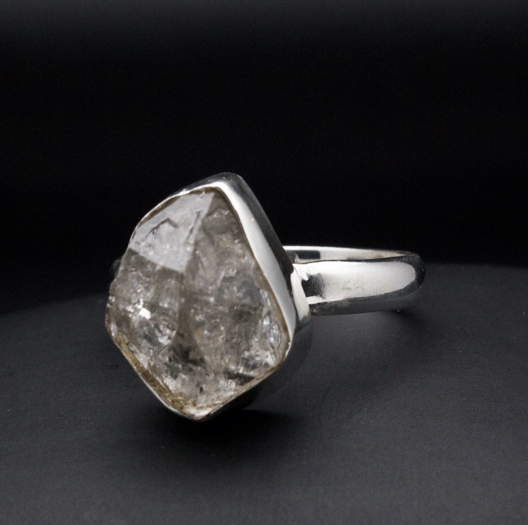Sterling Silver Herkimer Diamond Ring Size 10 - Image 2