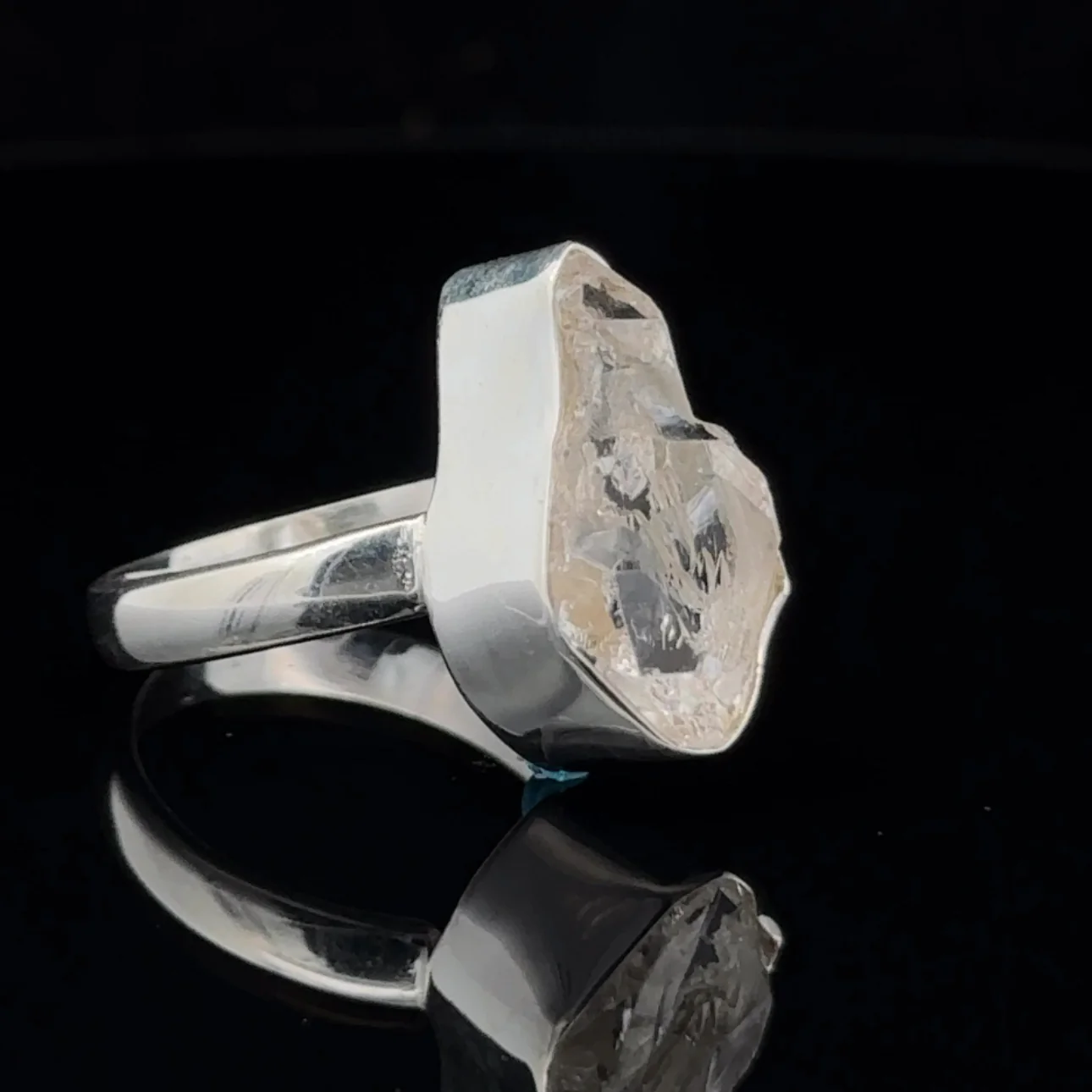 Sterling Silver Herkimer Diamond Ring Size 8 - Image 2