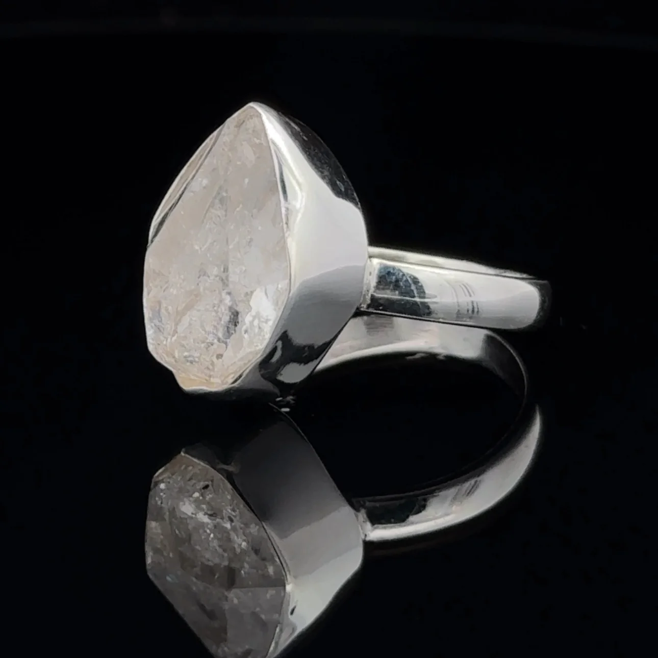 Sterling Silver Herkimer Diamond Ring Size 8 - Image 3