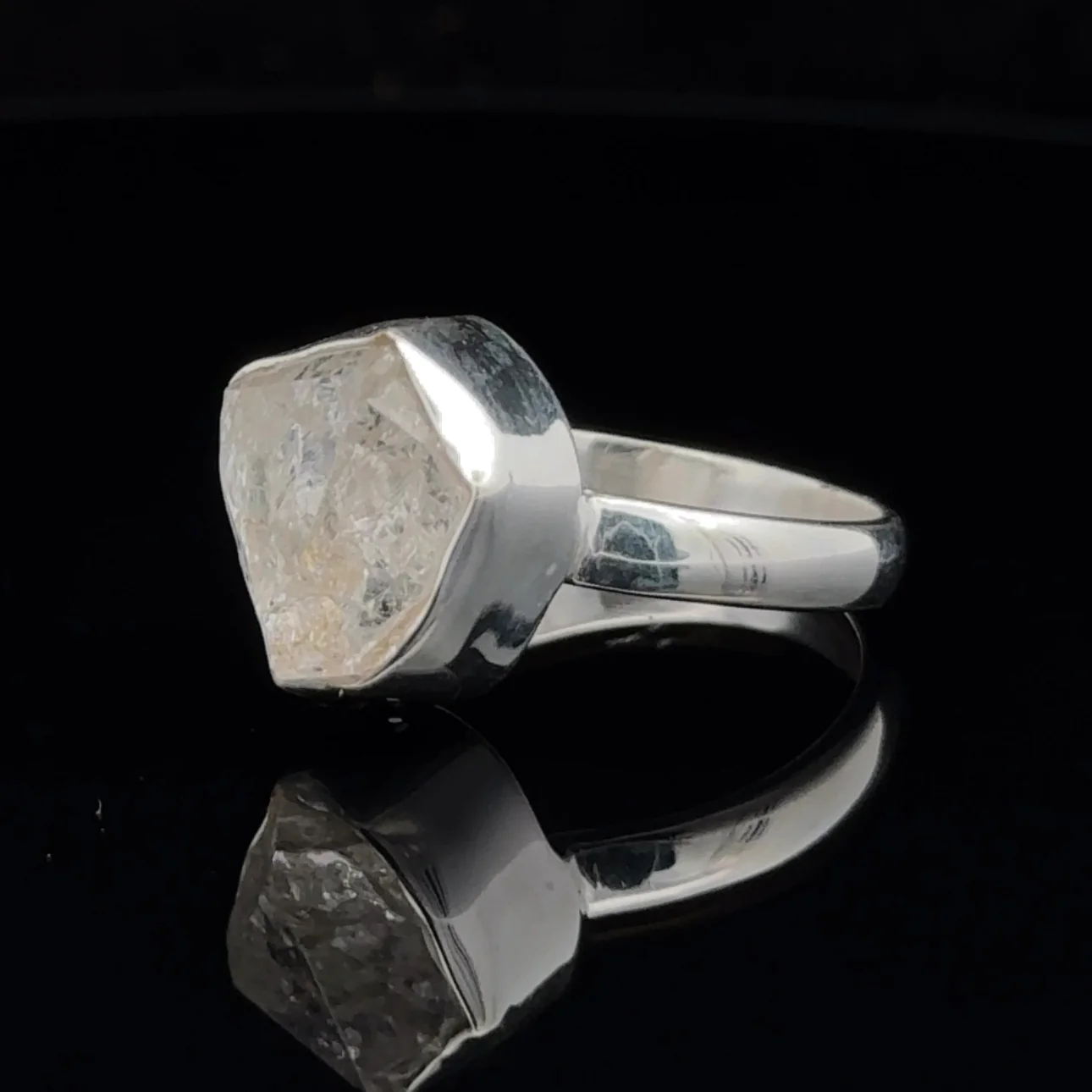 Sterling Silver Herkimer Diamond Ring Size 10 - Image 3