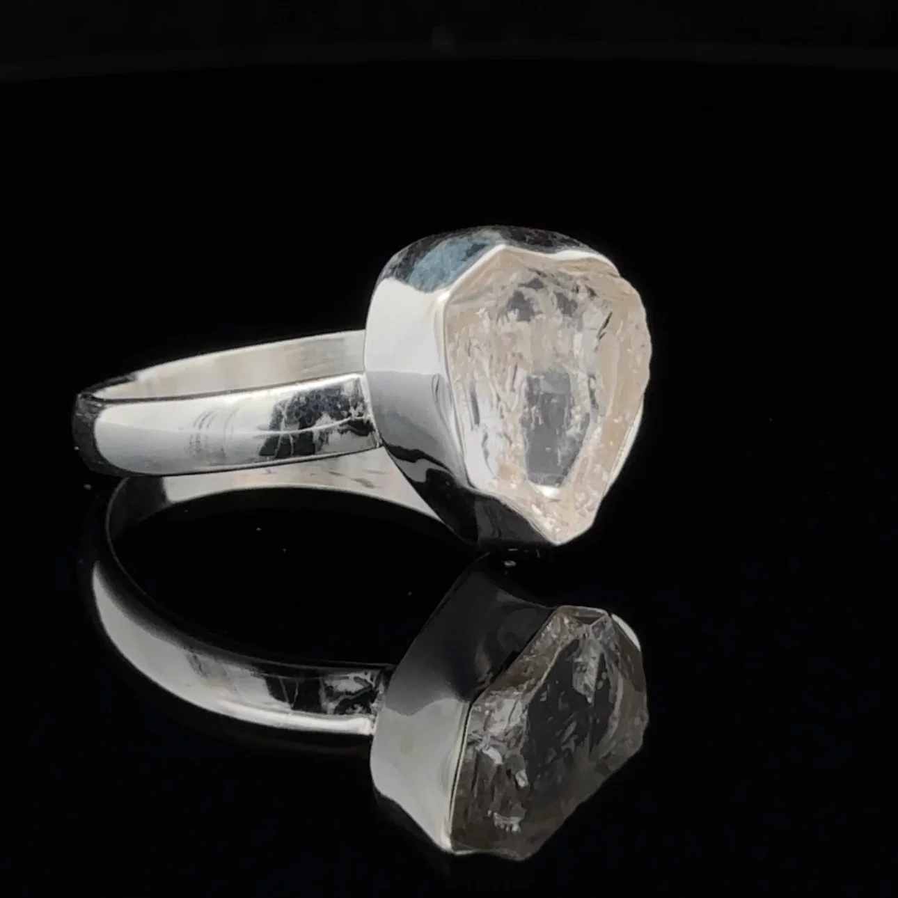 Sterling Silver Herkimer Diamond Ring Size 10 - Image 2