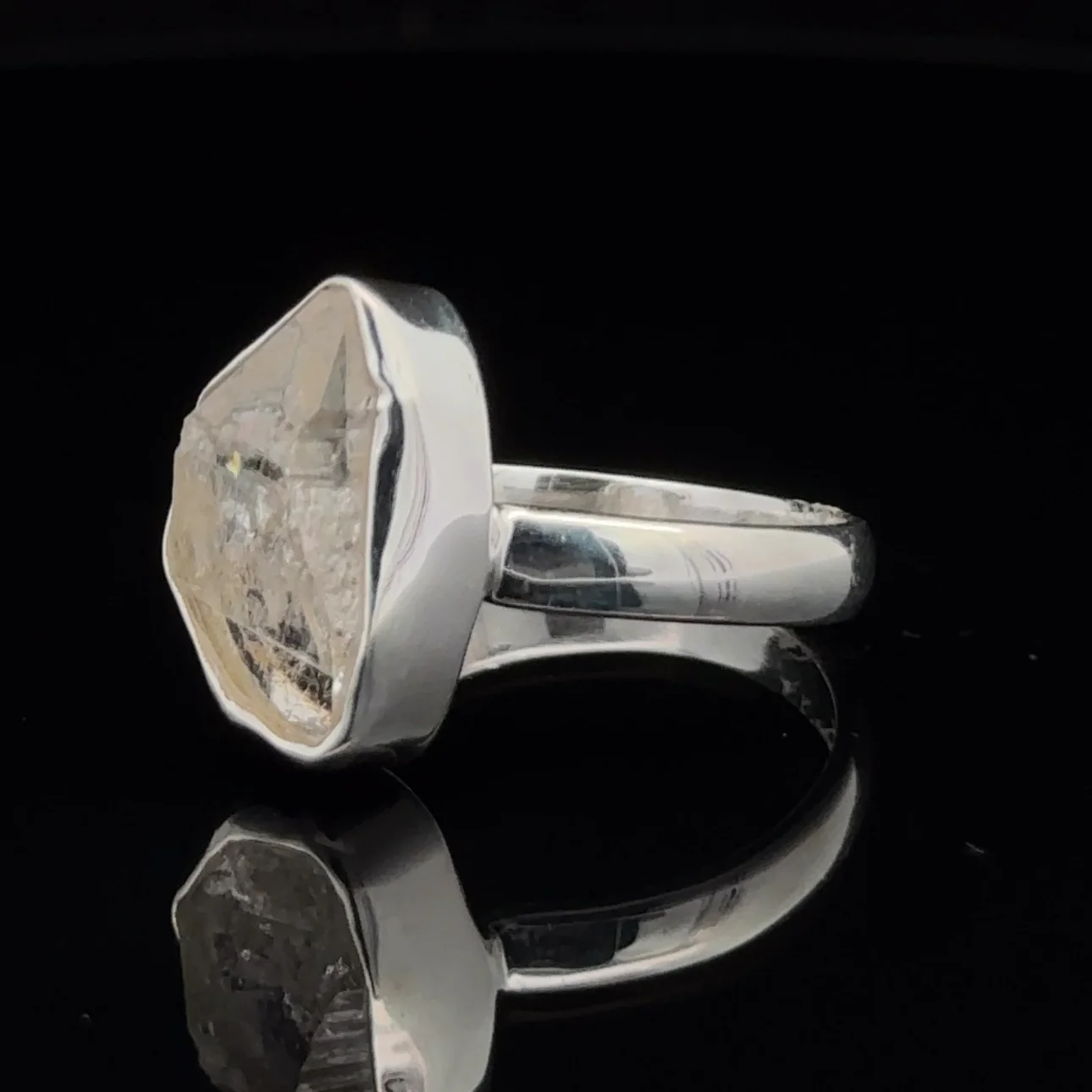 Sterling Silver Herkimer Diamond Ring Size 10 - Image 3