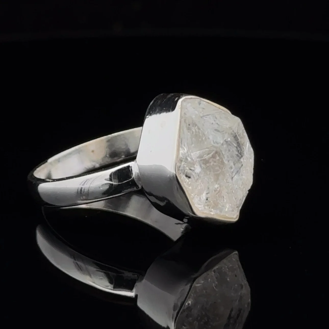 Sterling Silver Herkimer Diamond Ring Size 10 - Image 2
