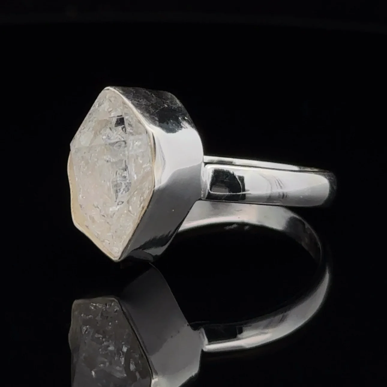 Sterling Silver Herkimer Diamond Ring Size 10 - Image 6