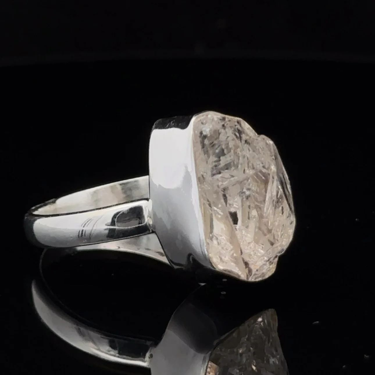 Sterling Silver Herkimer Diamond Ring Size 10 - Image 2