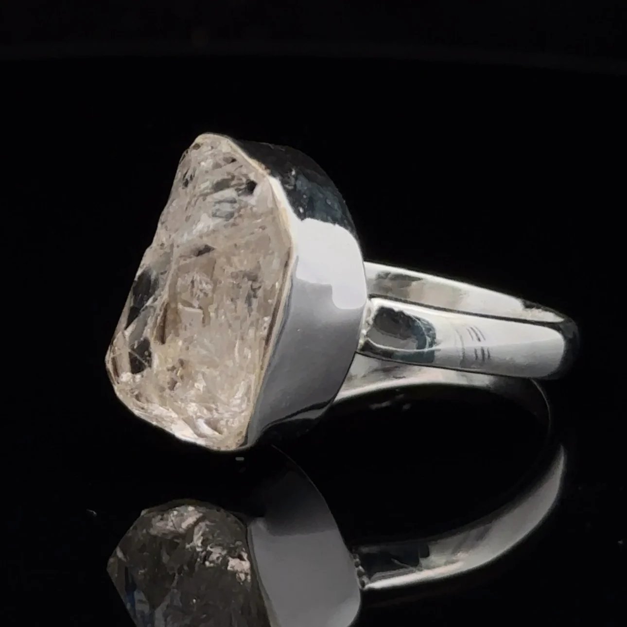 Sterling Silver Herkimer Diamond Ring Size 10 - Image 3