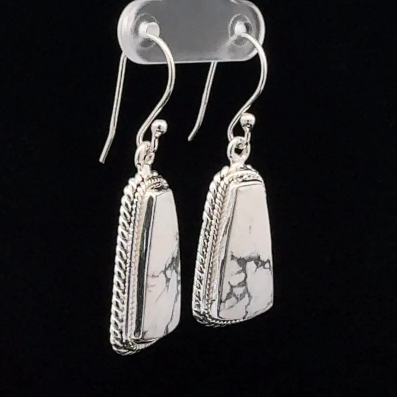 Sterling Silver Howlite Earrings - Image 2