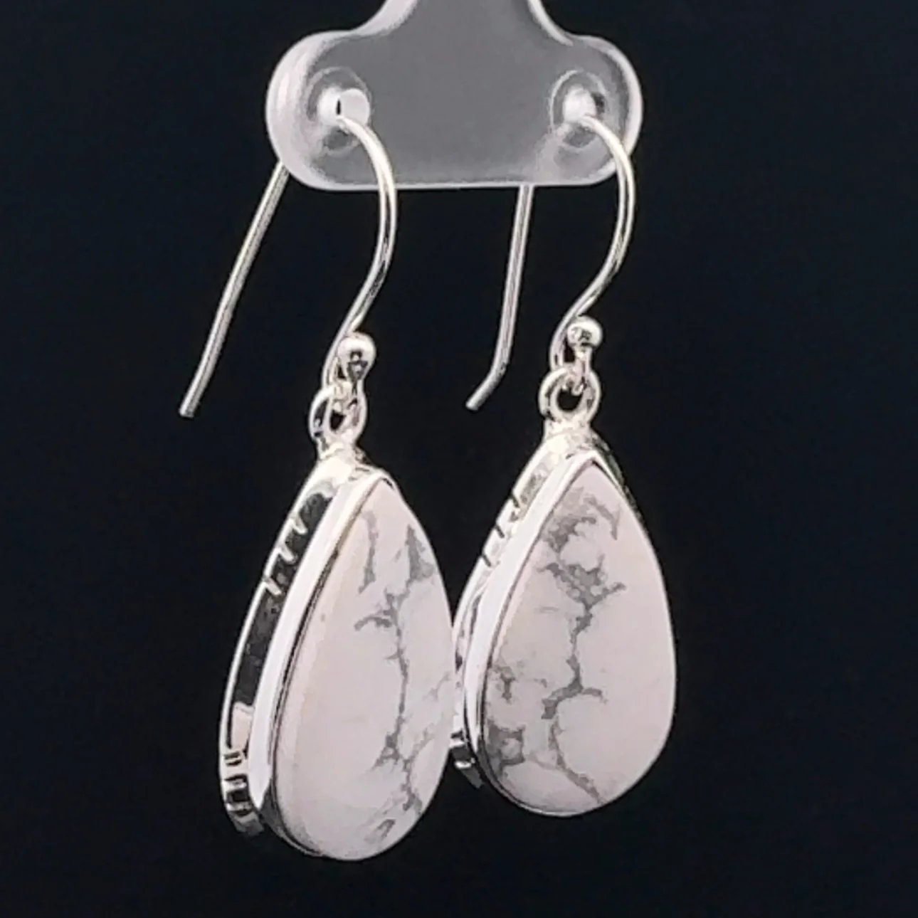 Sterling Silver Howlite Earrings - Image 2