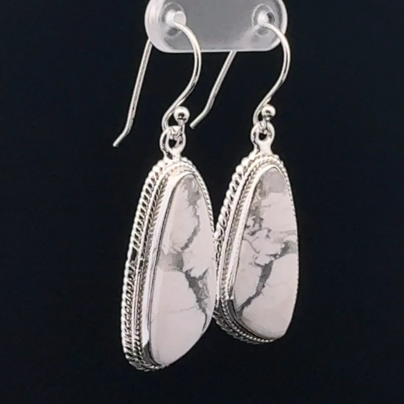 Sterling Silver Howlite Earrings - Image 2