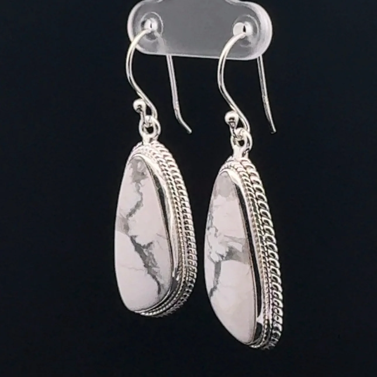 Sterling Silver Howlite Earrings - Image 3