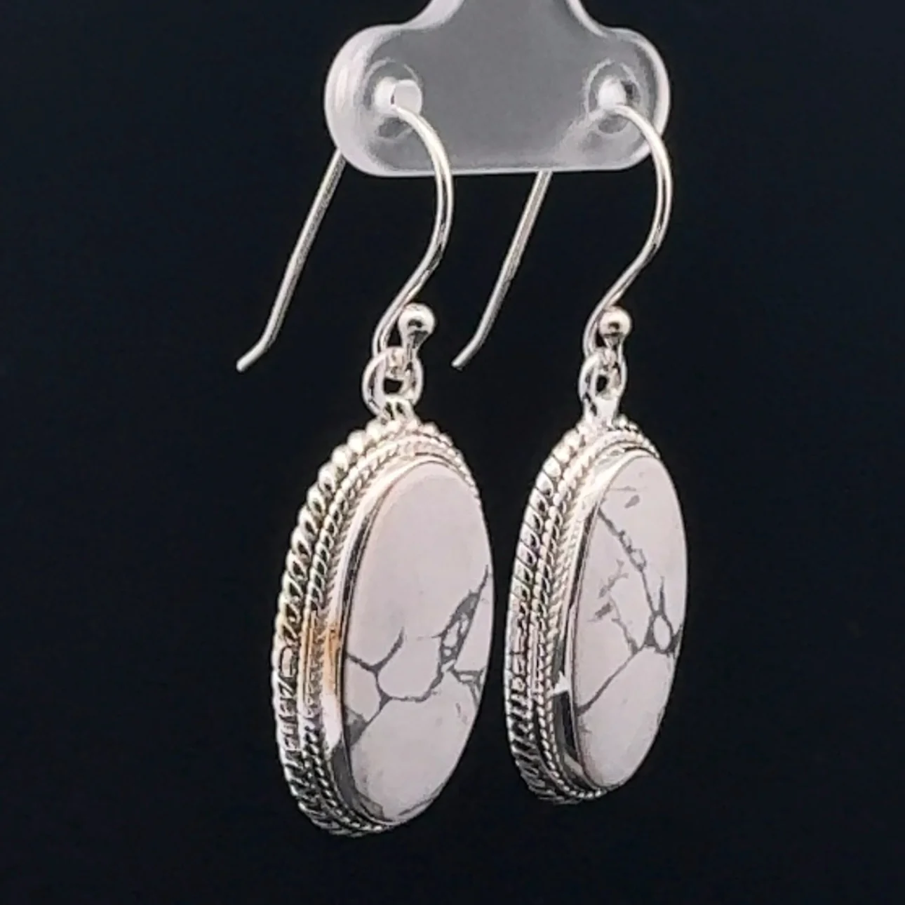 Sterling Silver Howlite Earrings - Image 2