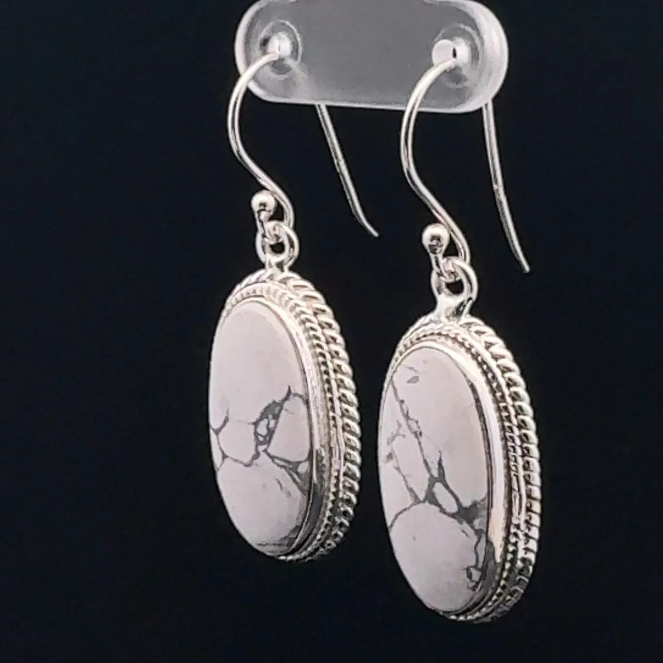 Sterling Silver Howlite Earrings - Image 3