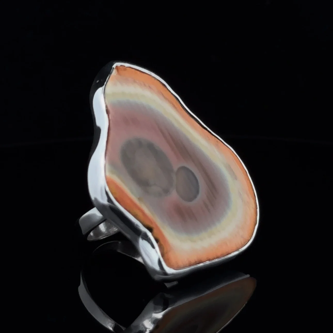 Sterling Silver Imperial Jasper Adjustable Ring - Image 2