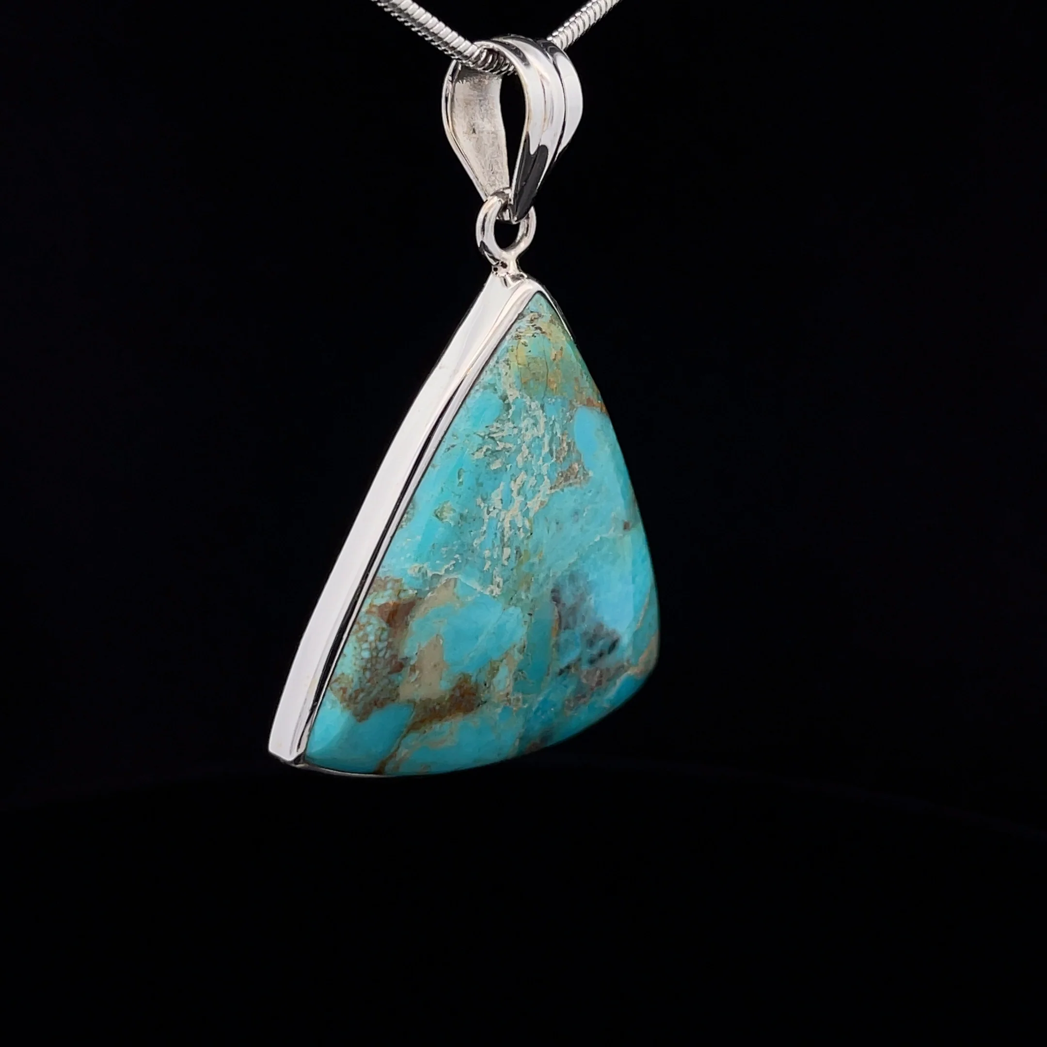 Sterling Silver Kingman Turquoise Pendant - Image 2