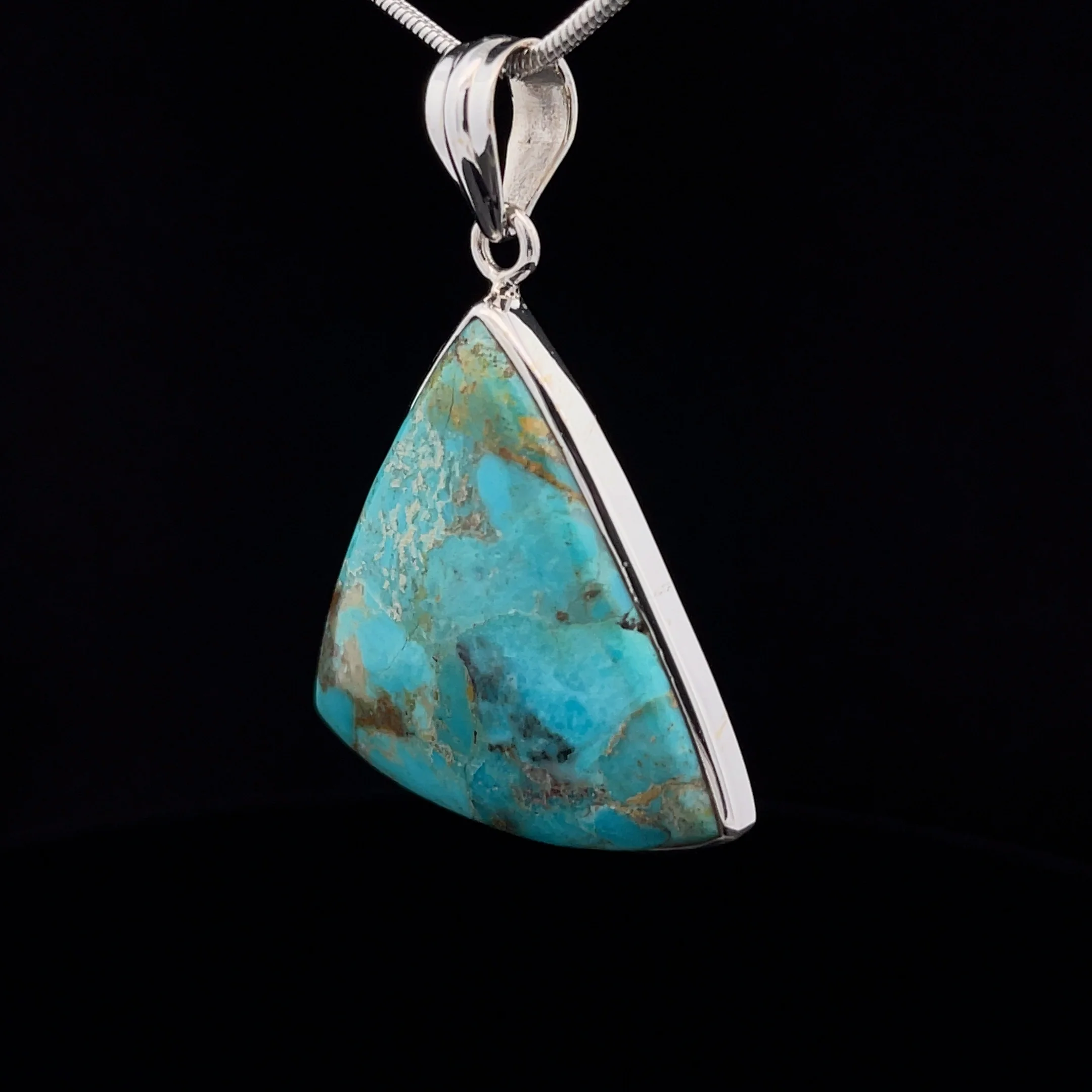 Sterling Silver Kingman Turquoise Pendant - Image 3