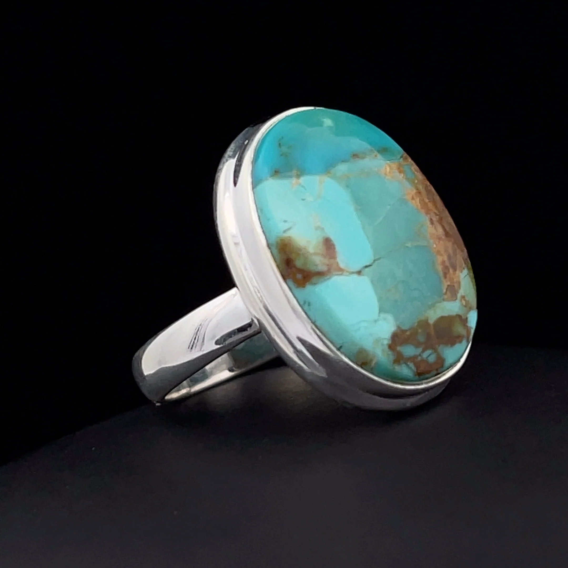 Sterling Silver Kingman Turquoise Ring Size 7 - Image 2