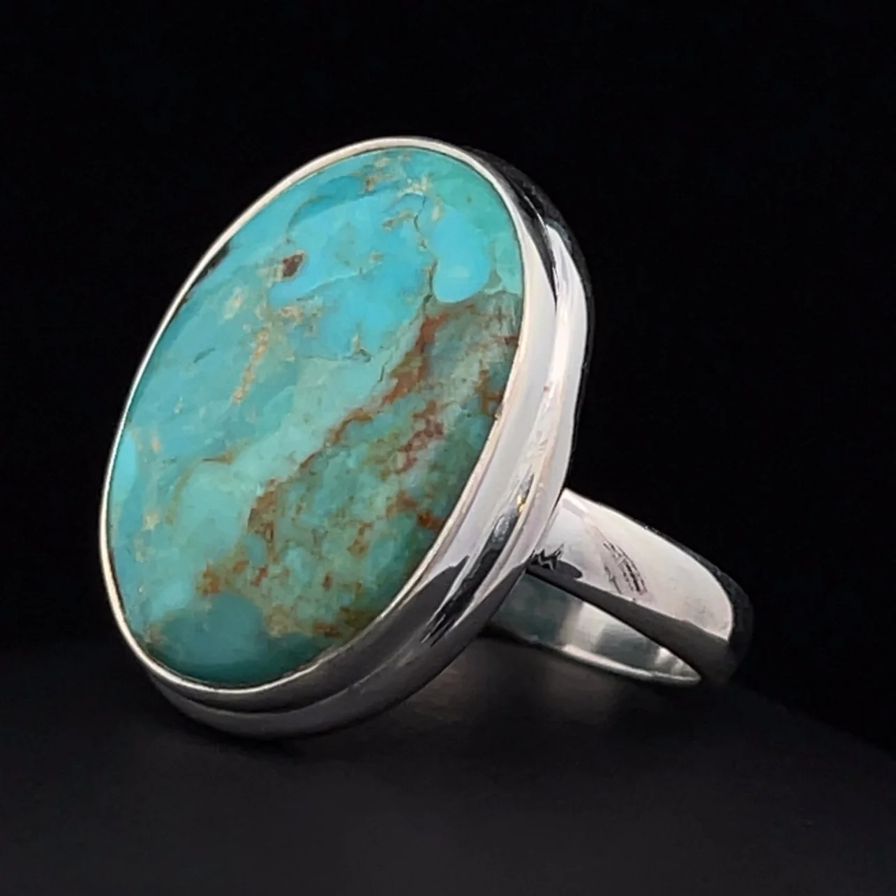 Sterling Silver Kingman Turquoise Ring Size 7 - Image 3