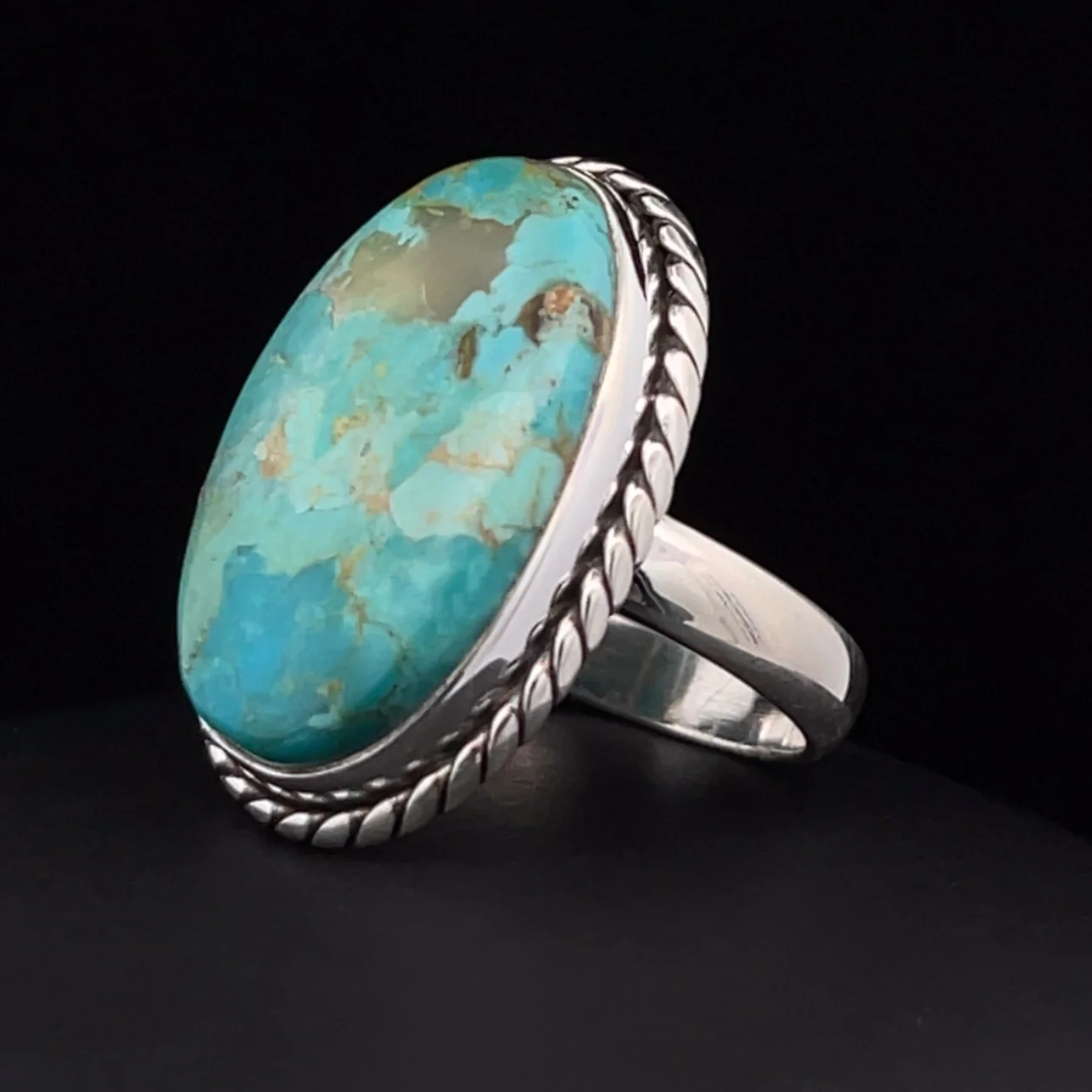Sterling Silver Kingman Turquoise Ring Size 7 - Image 3