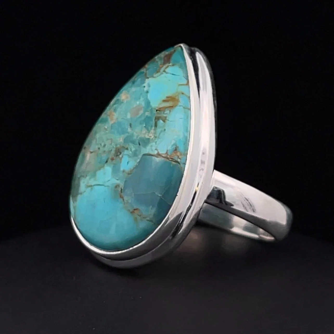 Sterling Silver Kingman Turquoise Ring Size 7 - Image 3