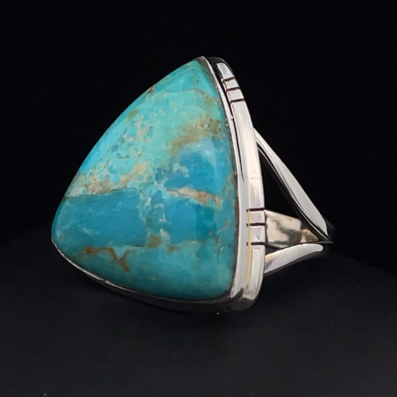 Sterling Silver Kingman Turquoise Ring Size 8 - Image 3