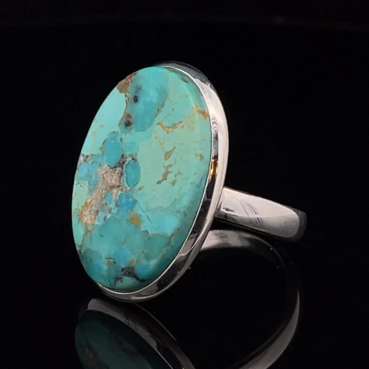 Sterling Silver Kingman Turquoise Ring Size 10 - Image 3