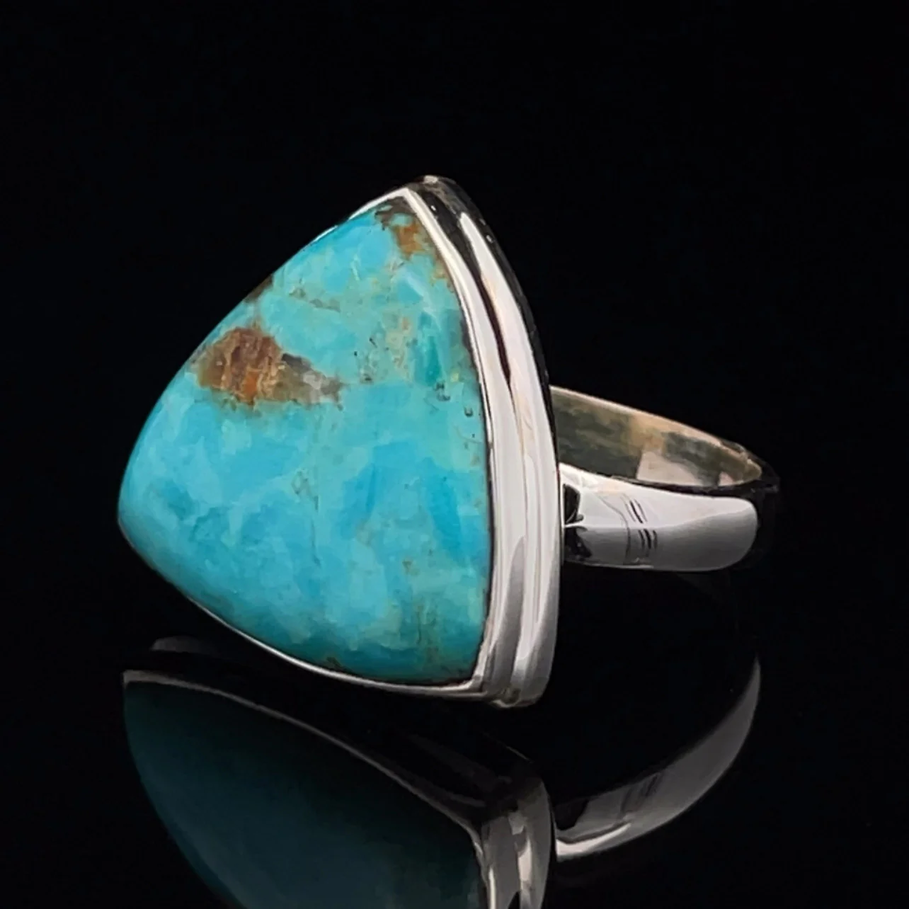 Sterling Silver Kingman Turquoise Ring Size 10 - Image 3