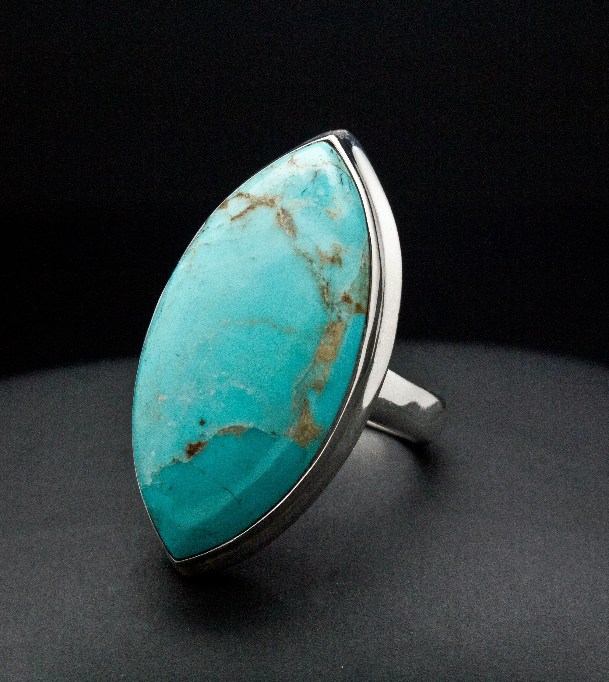 Sterling Silver Kingman Turquoise Ring Size 7 - Image 2