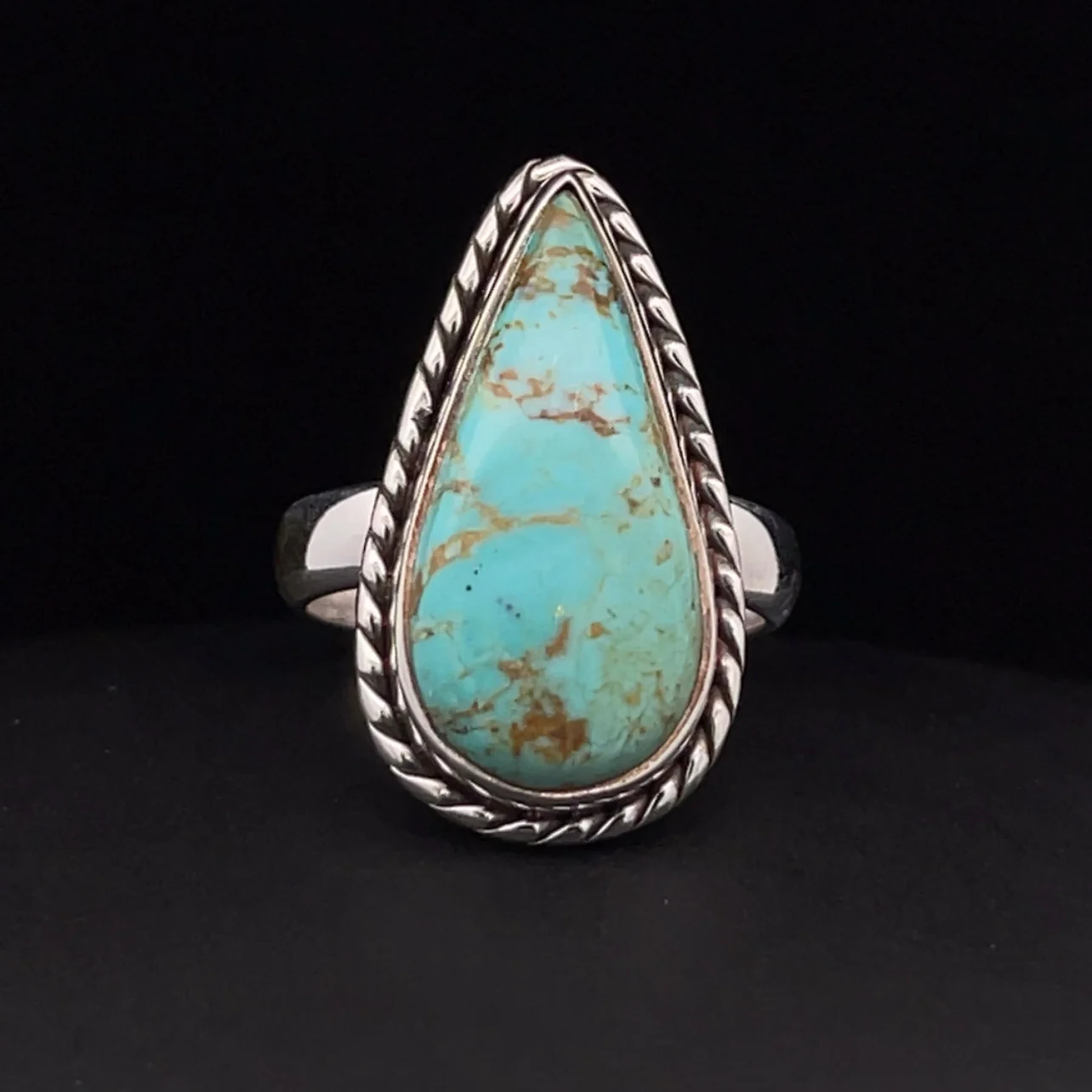 Sterling Silver Kingman Turquoise Ring Size 5.5 - Image 2