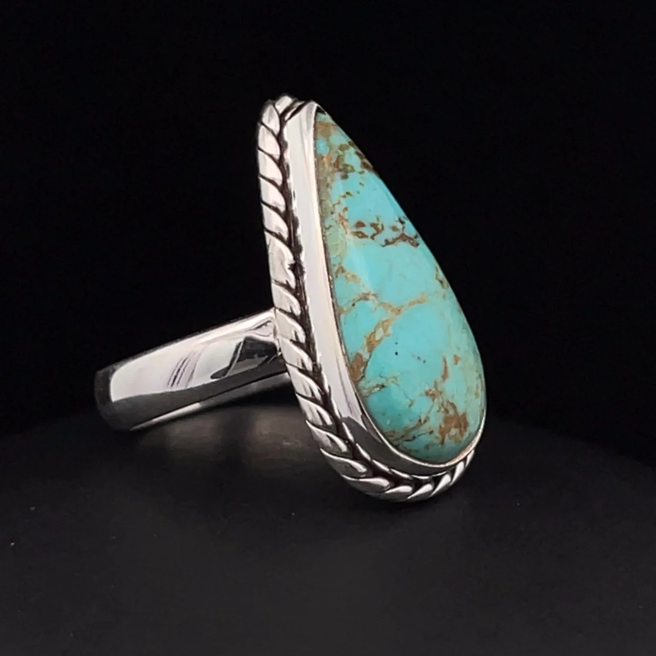 Sterling Silver Kingman Turquoise Ring Size 5.5 - Image 3