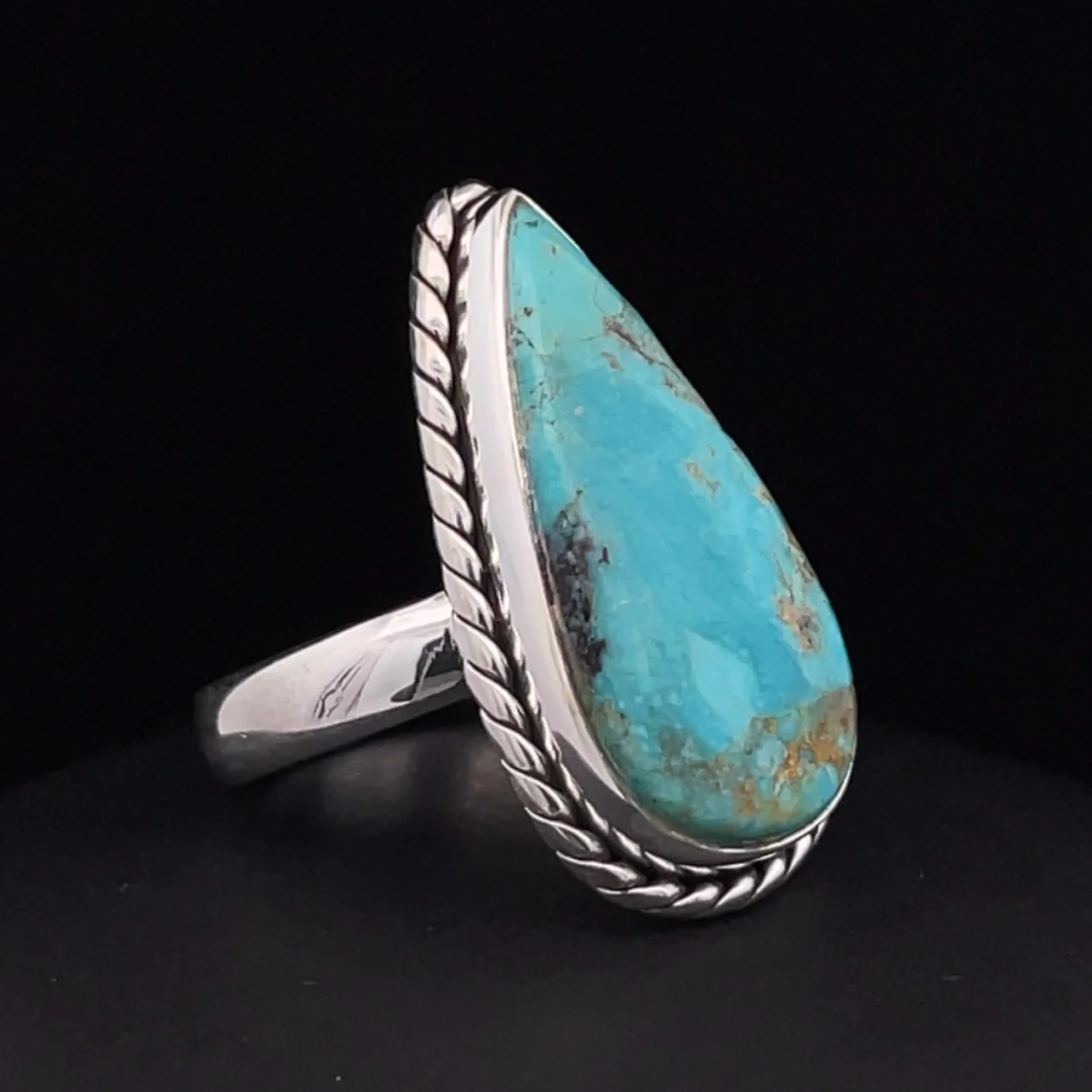 Sterling Silver Kingman Turquoise Ring Size 5.5 - Image 2