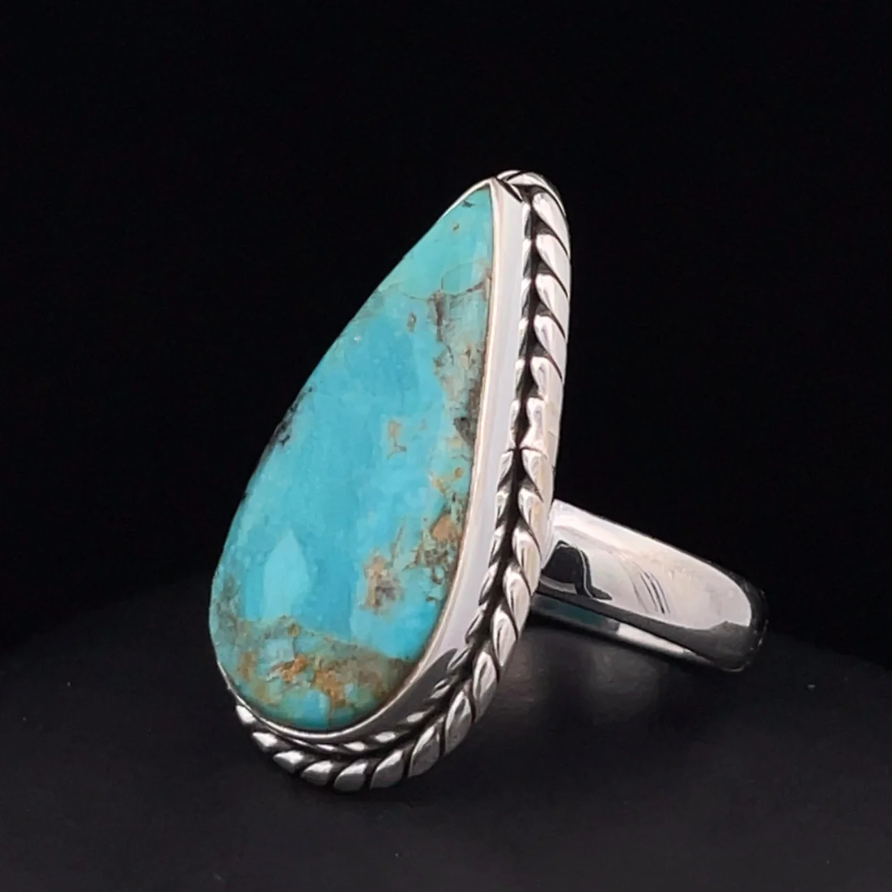 Sterling Silver Kingman Turquoise Ring Size 5.5 - Image 3