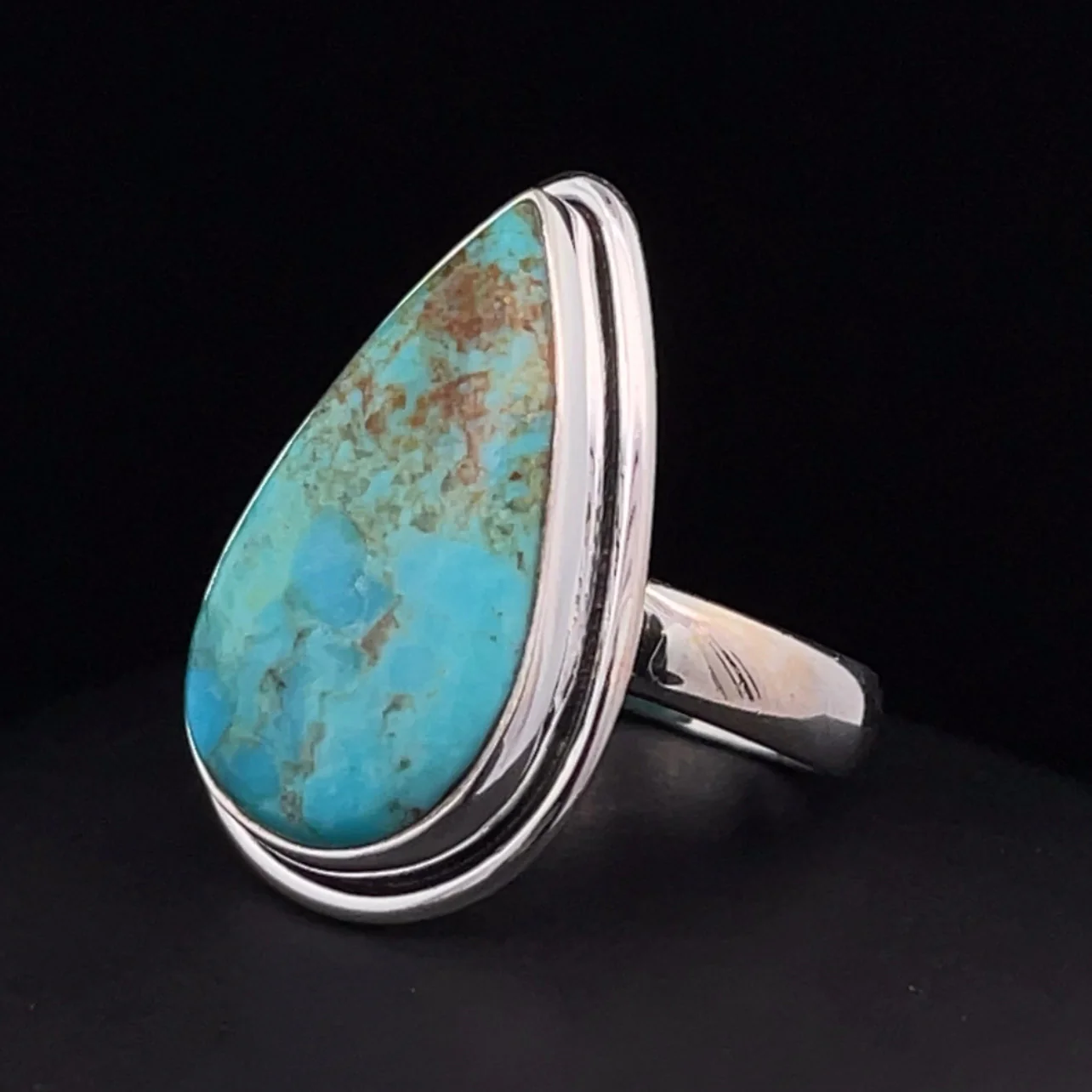 Sterling Silver Kingman Turquoise Ring Size 5.5 - Image 3