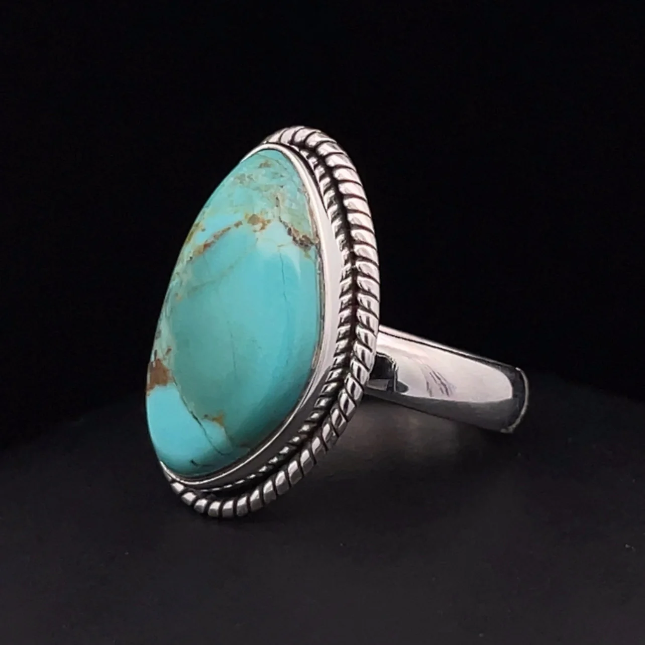 Sterling Silver Kingman Turquoise Ring Size 5.5 - Image 3