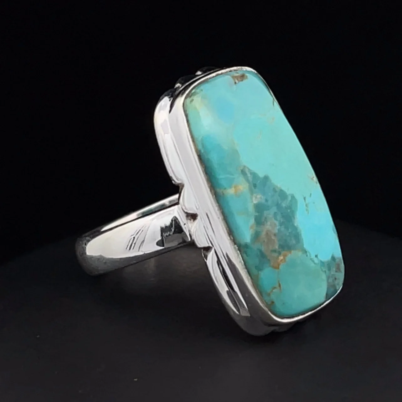 Sterling Silver Kingman Turquoise Ring Size 5.5 - Image 2