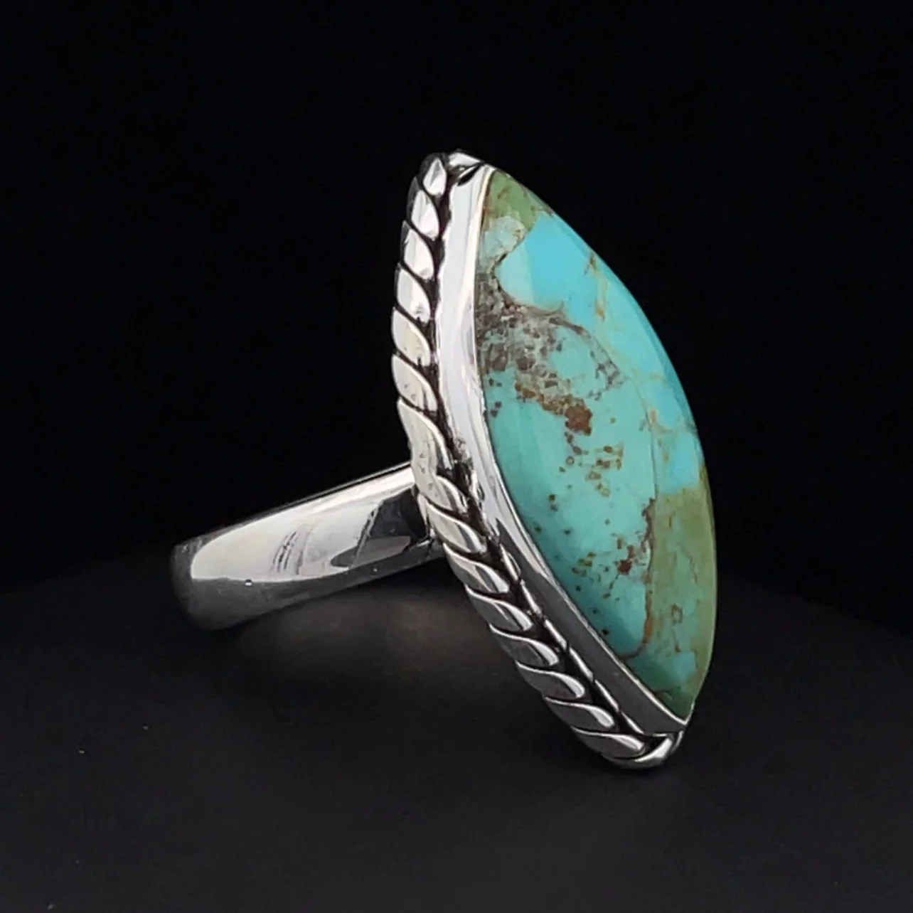 Sterling Silver Kingman Turquoise Ring Size 5.5 - Image 2
