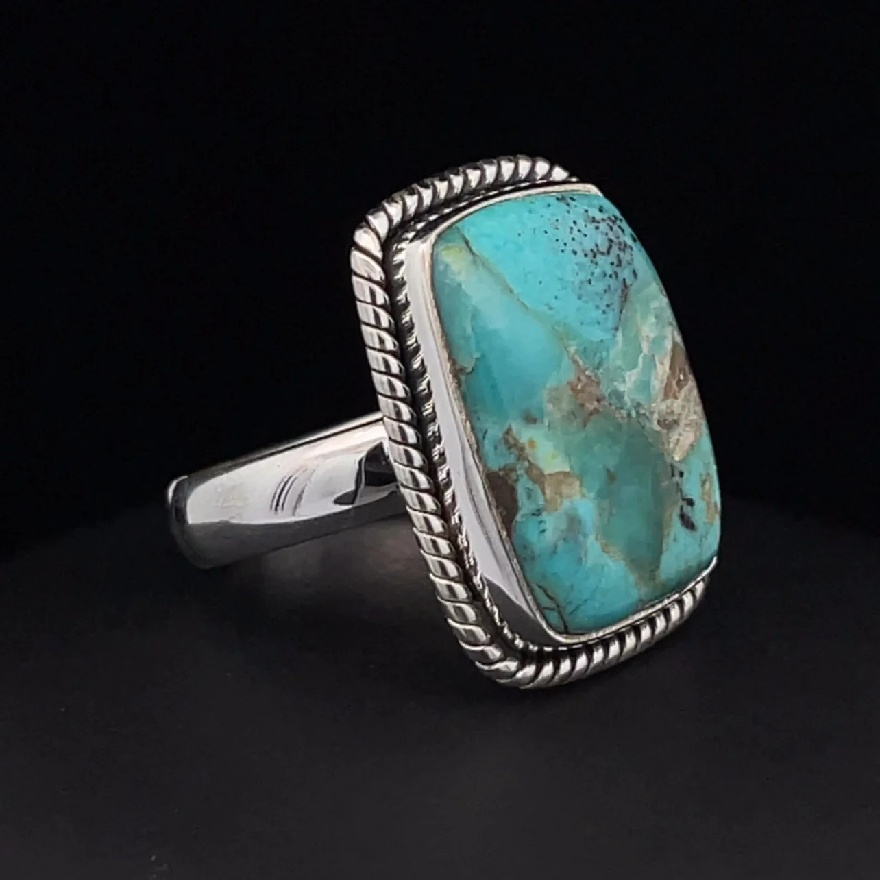 Sterling Silver Kingman Turquoise Ring Size 5.5 - Image 2